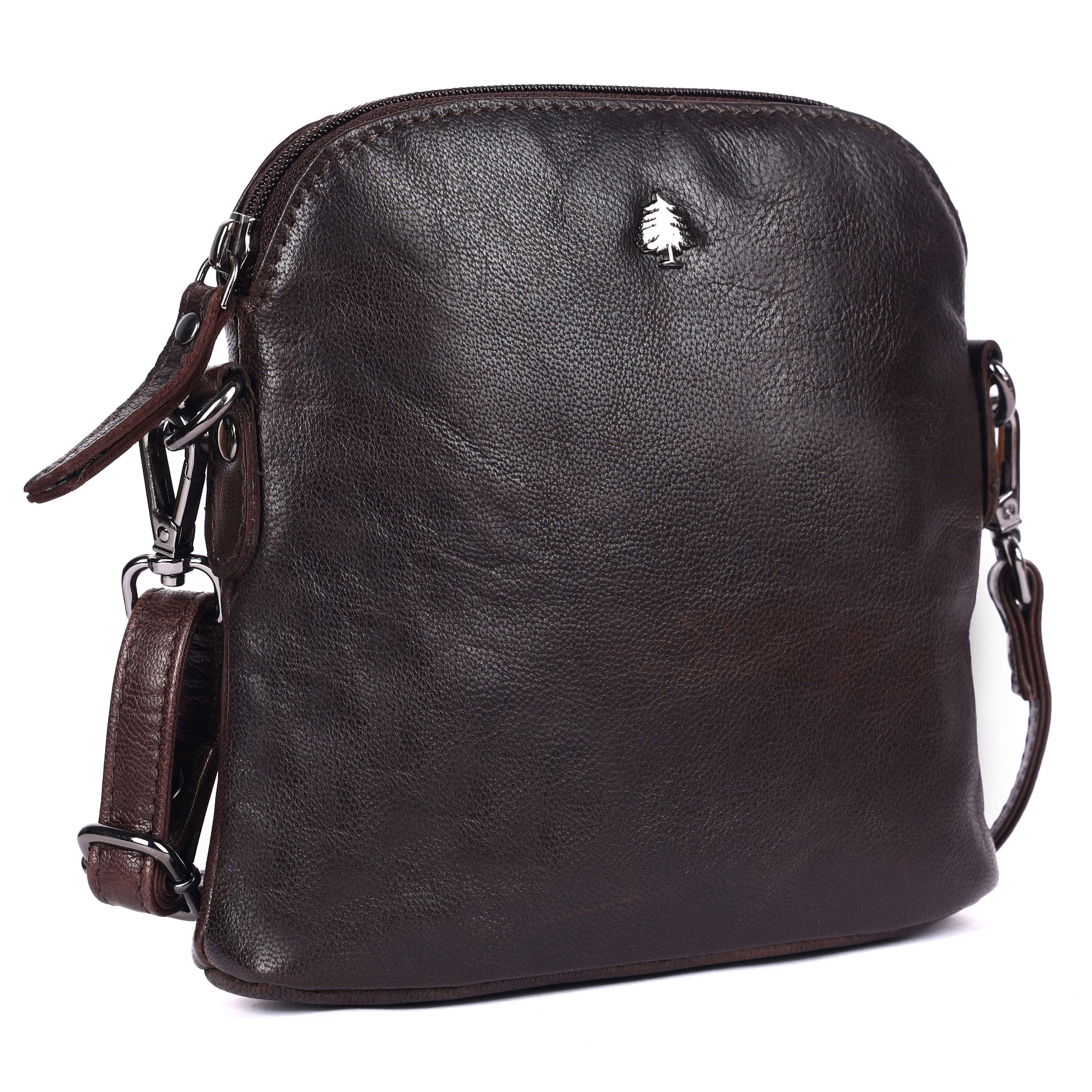 Greenwood Leather AU - Alder Leather Crossbody Bag – Genuine Leather Sling Bag for Women (Dark Brown)