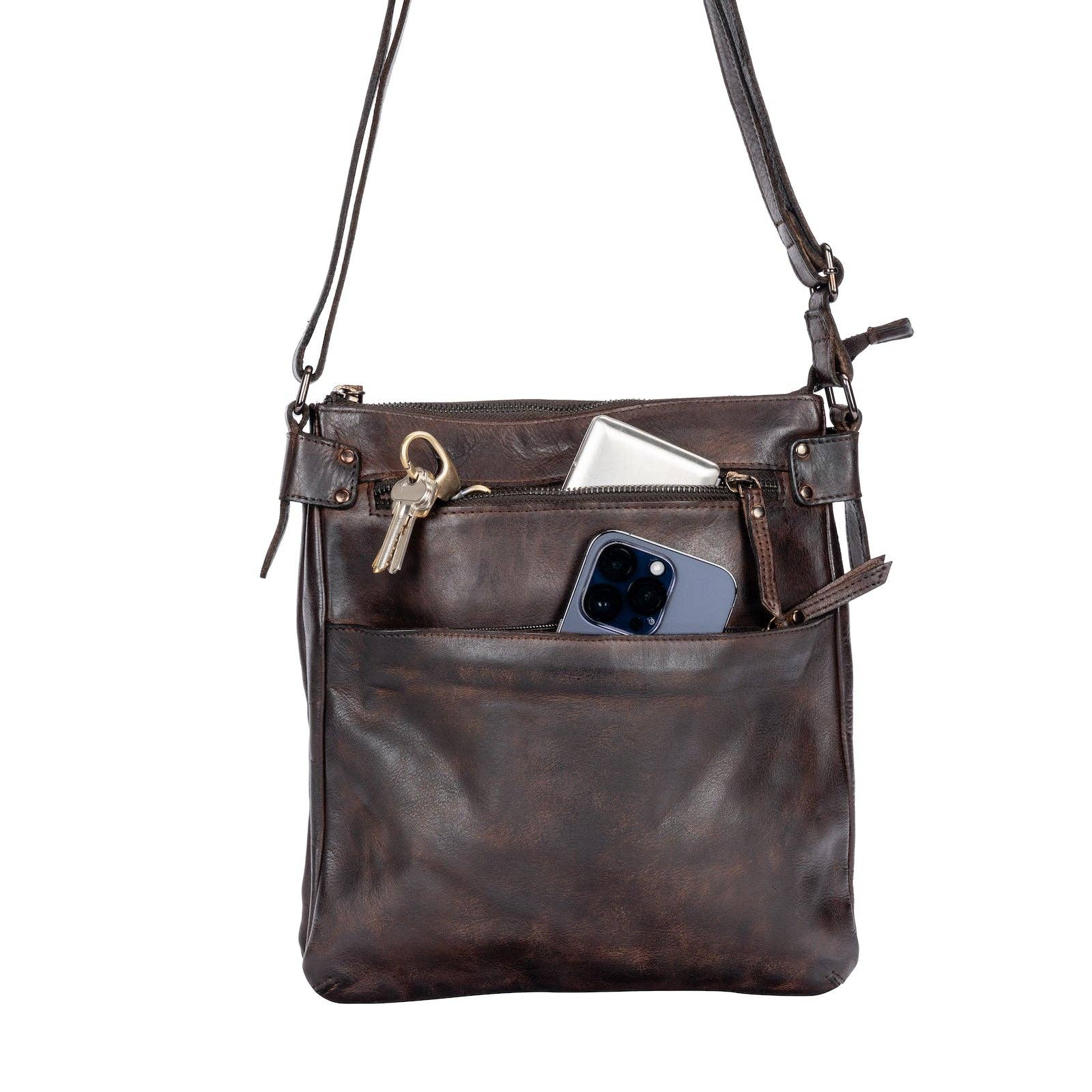 Greenwood Leather AU - Leather Shoulder Bag Robbie Brown GW6851BRN