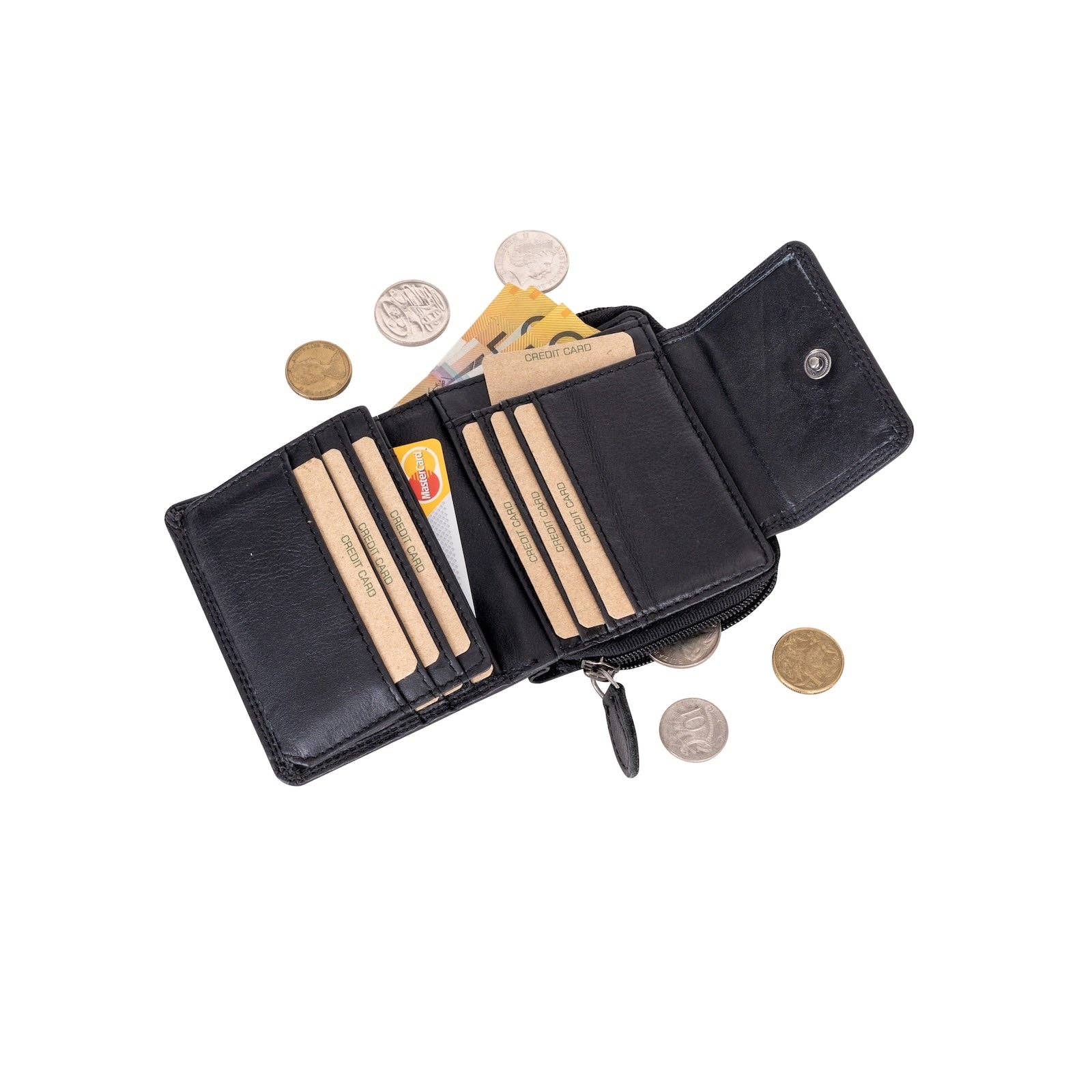 Greenwood Leather AU - Women's Leather Wallet Tina - Balck