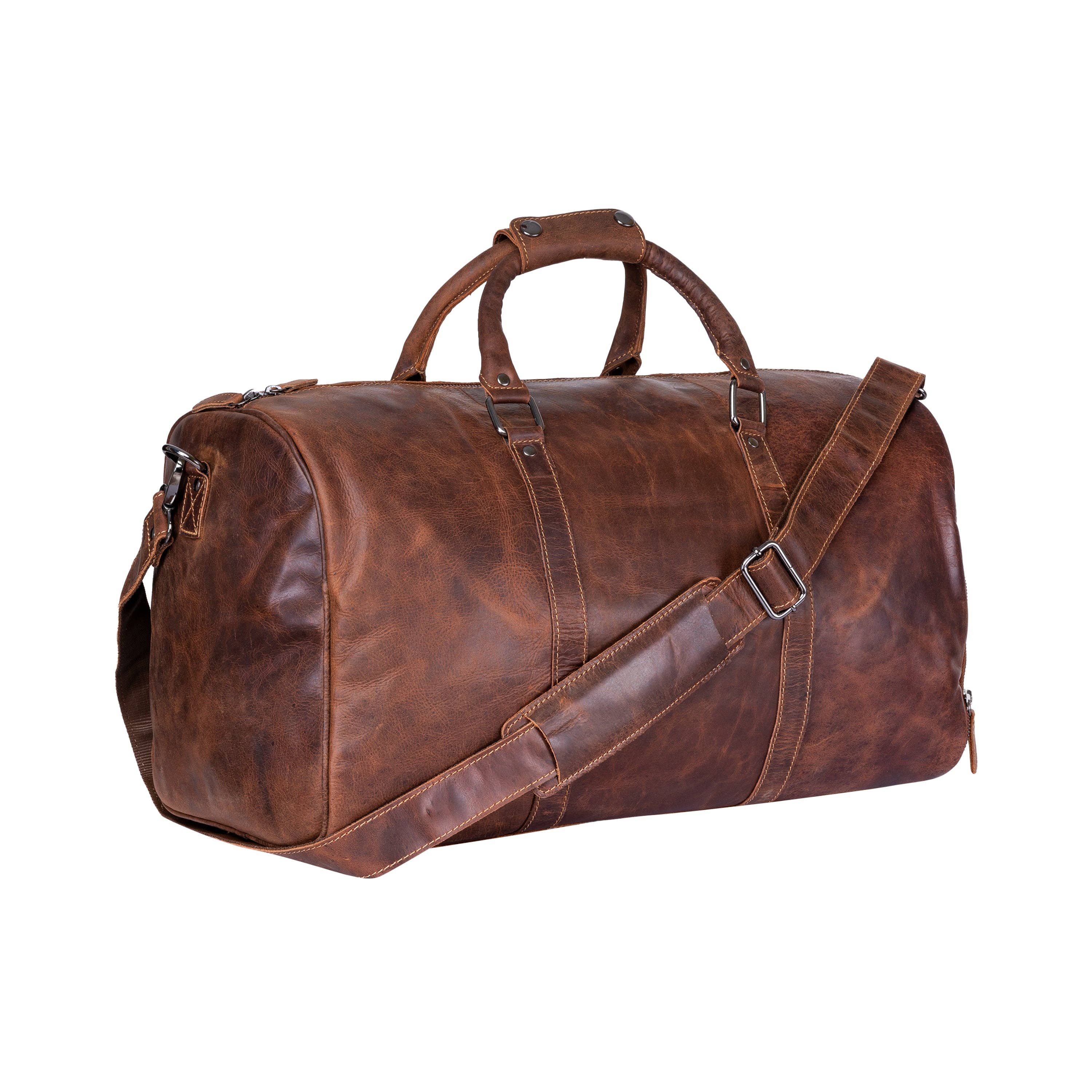 Leather Overnight Bag Milan - Rugged Leather - Sandal GW12798SAN: Sandal