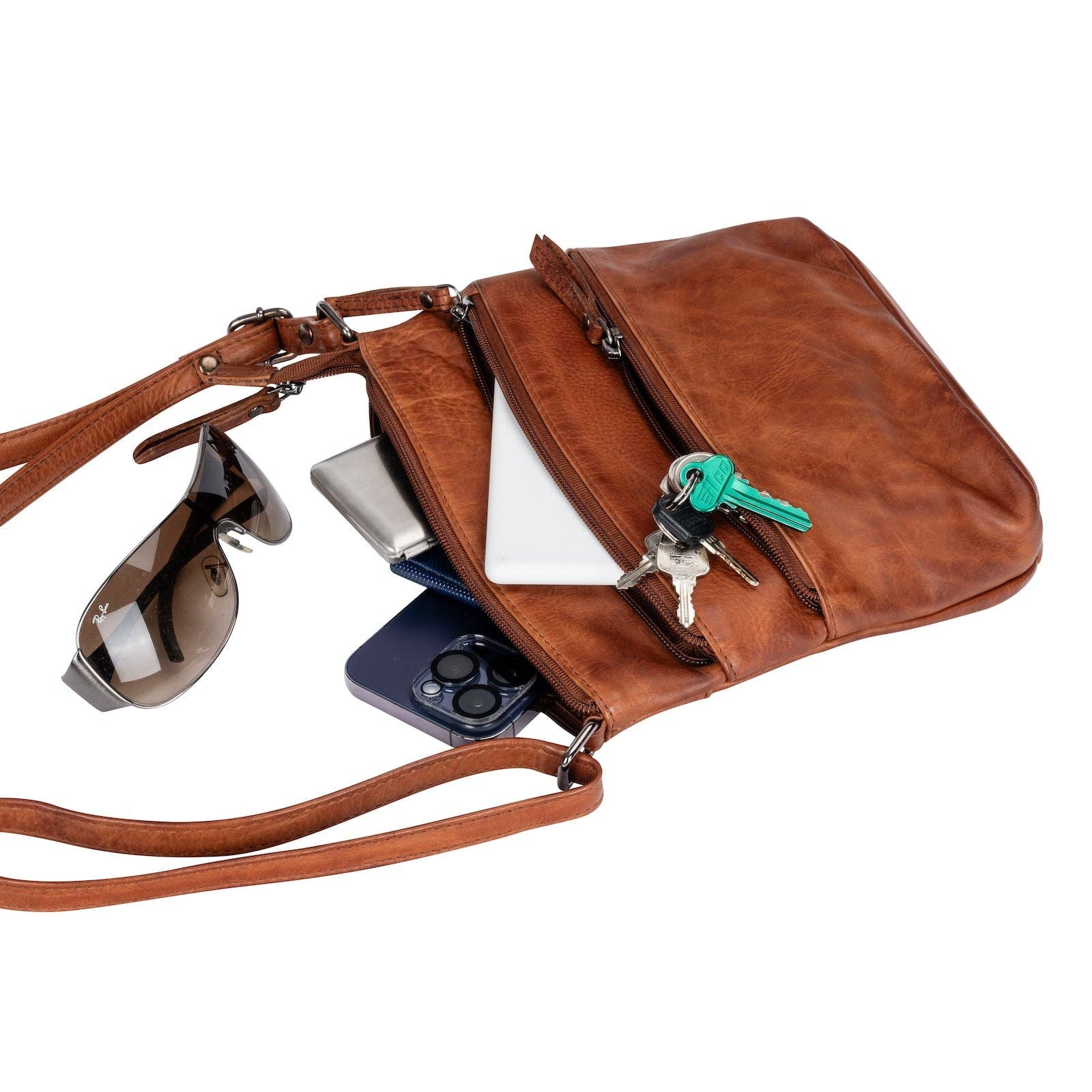 Greenwood Leather AU - Ladies Cross Body Leather Bag GW6817BLK