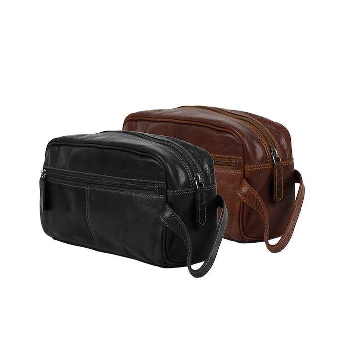 Greenwood Leather AU - Leather Toiletry Bag Sandel - Geelong TB796SAN