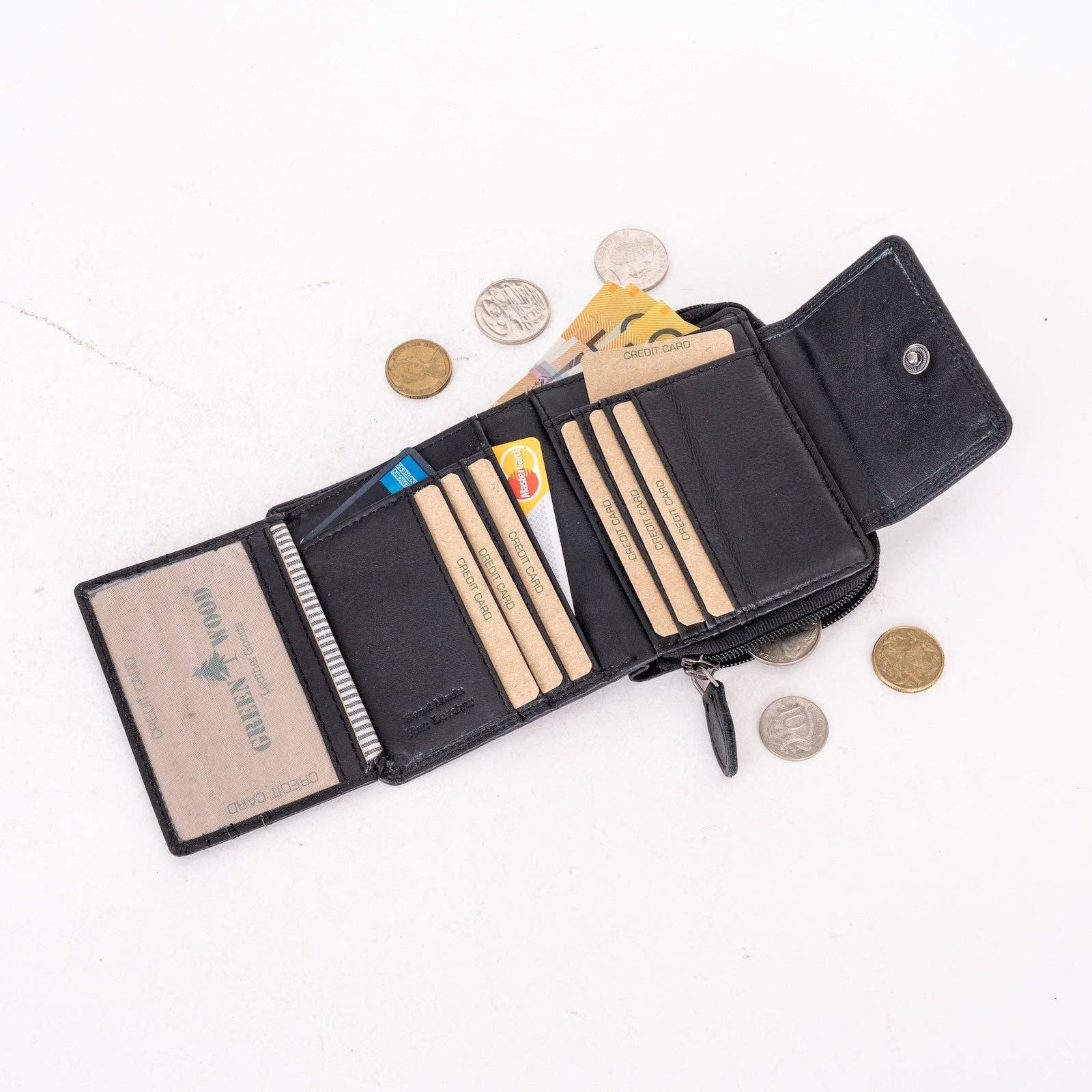 Greenwood Leather AU - Women's Leather Wallet Tina - Balck