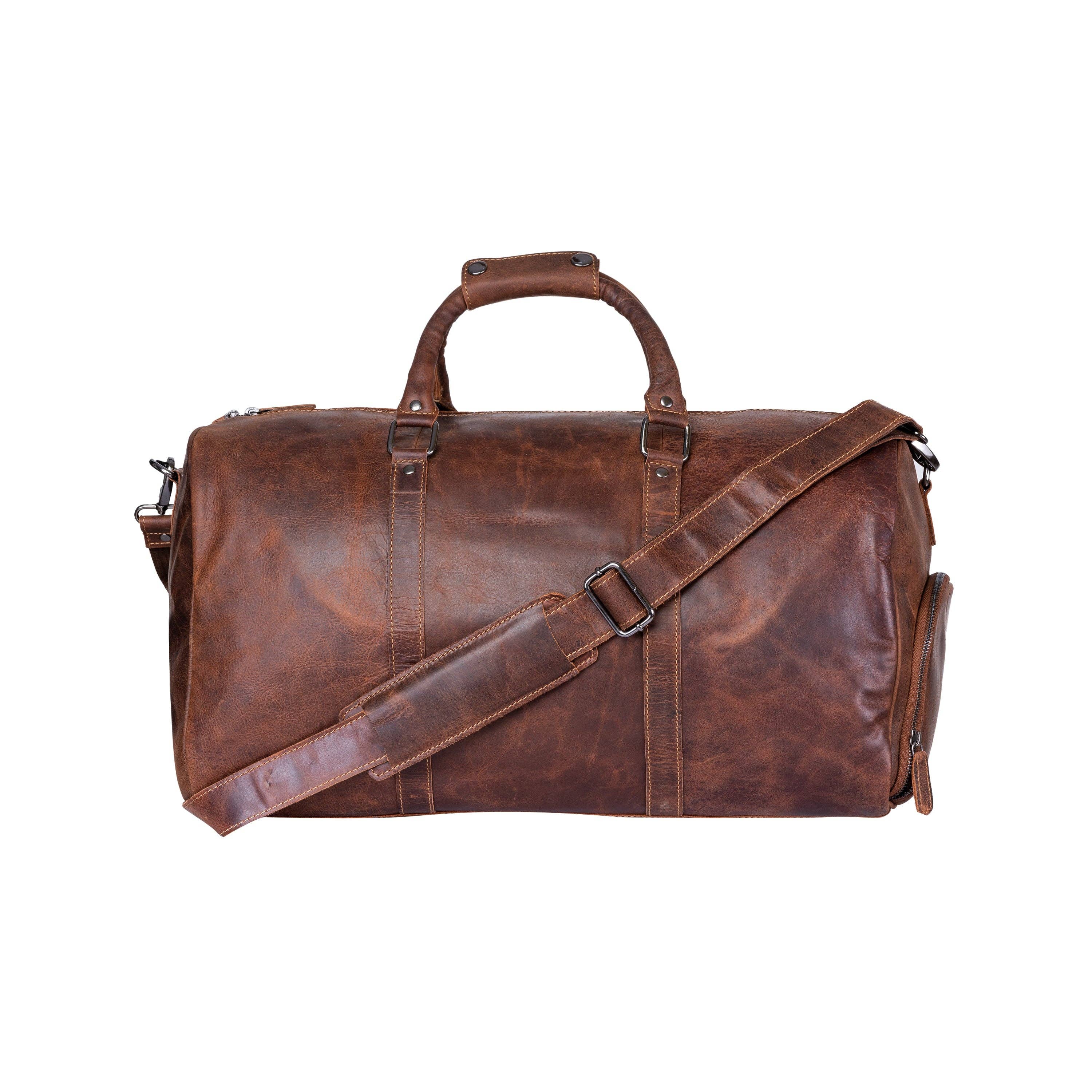 Leather Overnight Bag Milan - Rugged Leather - Sandal GW12798SAN: Sandal