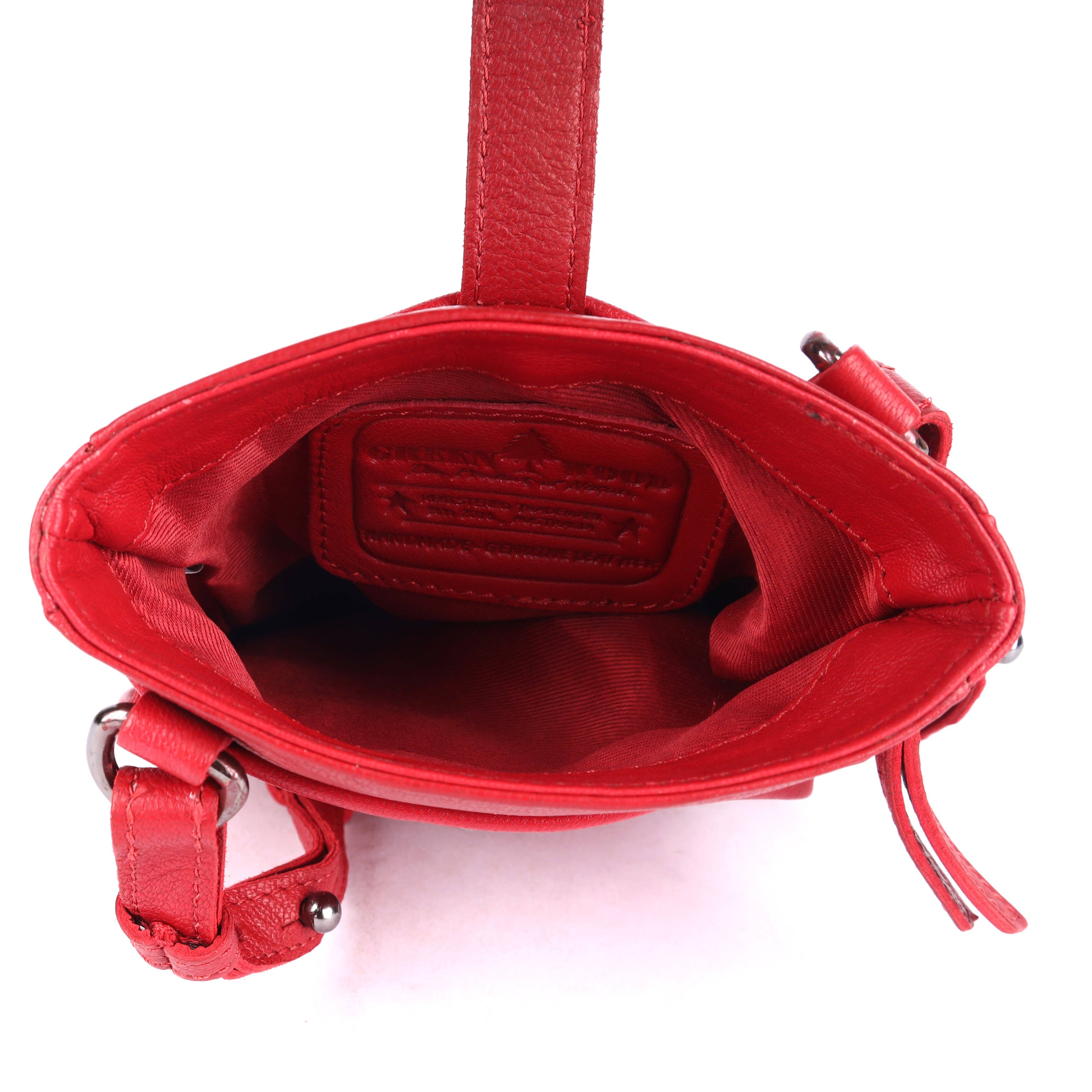 Greenwood Leather AU - Greenwood Saffron Leather Phone Crossbody Bag Red