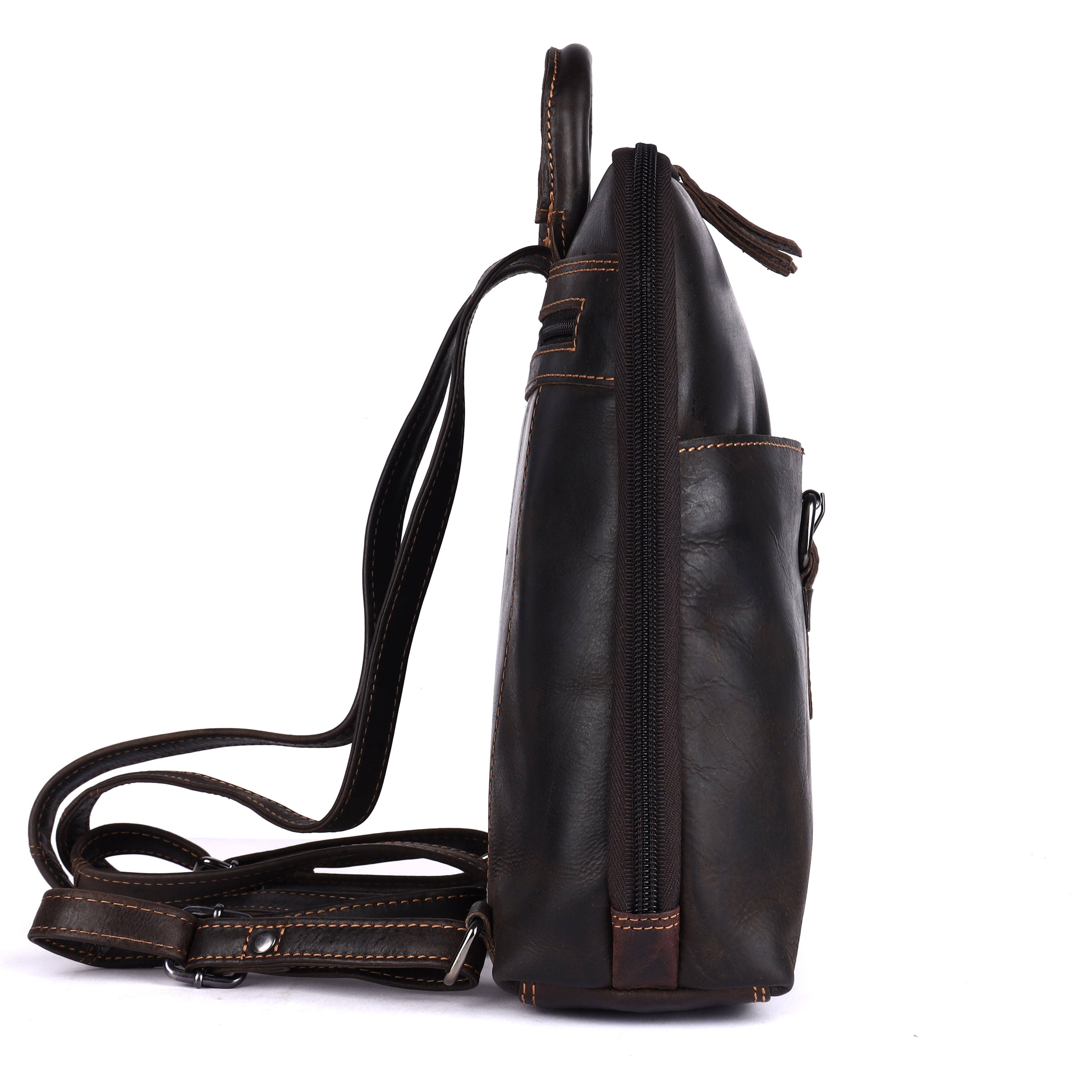 Greenwood Leather AU - Greenwood Hartley Leather Backpack Dark Brown
