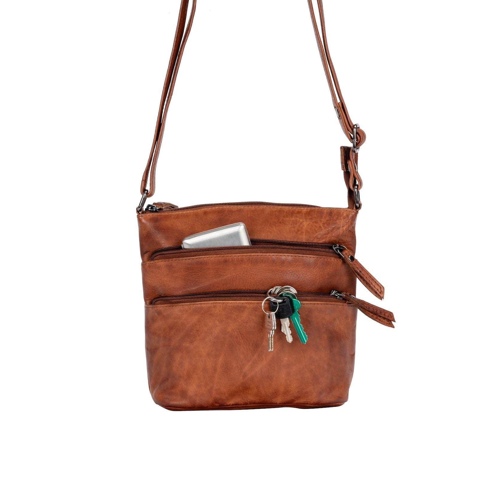 Greenwood Leather AU - Ladies Cross Body Leather Bag GW6817BLK