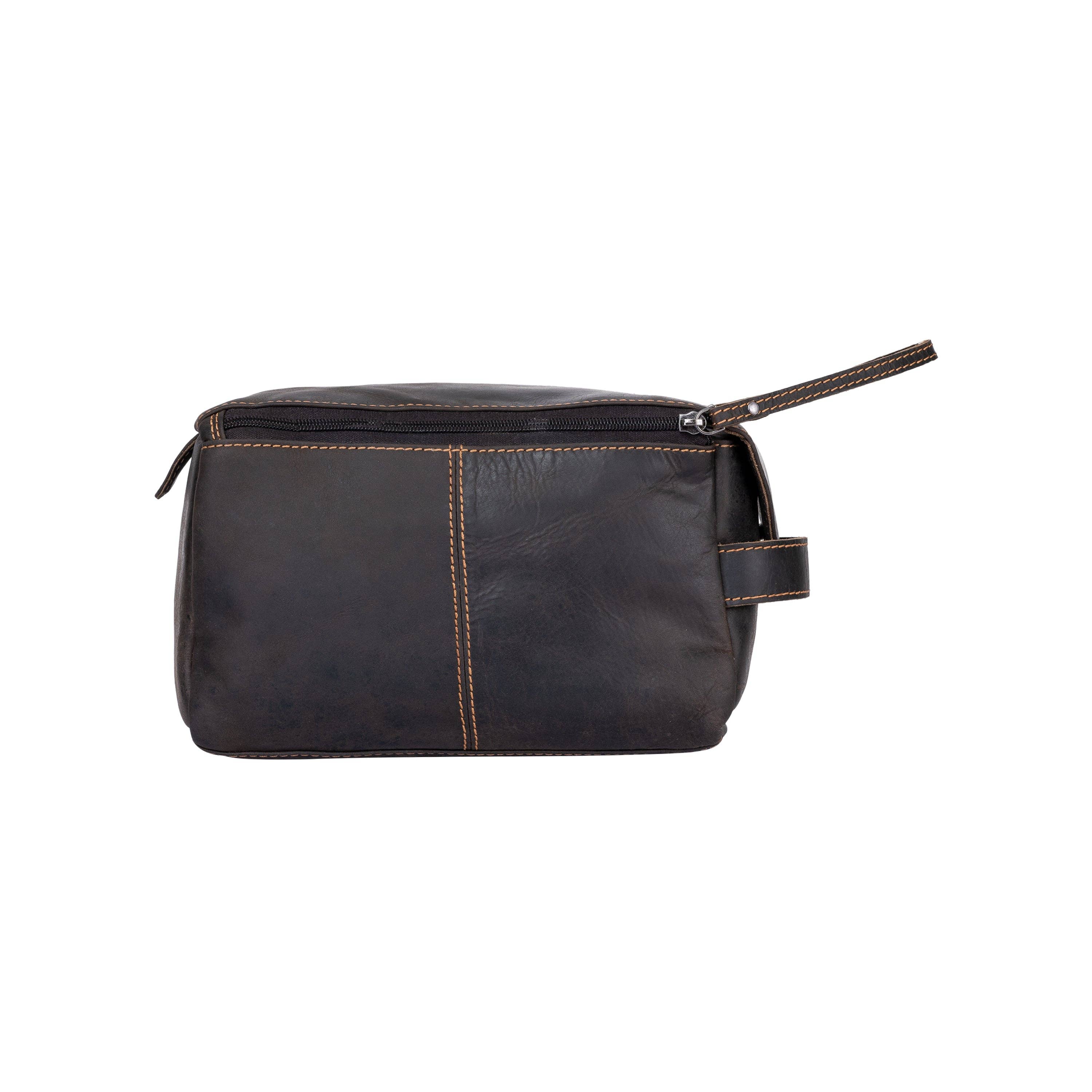 Greenwood Leather AU - Leather Travel Wash Bag Darwin Brown TB797BRN