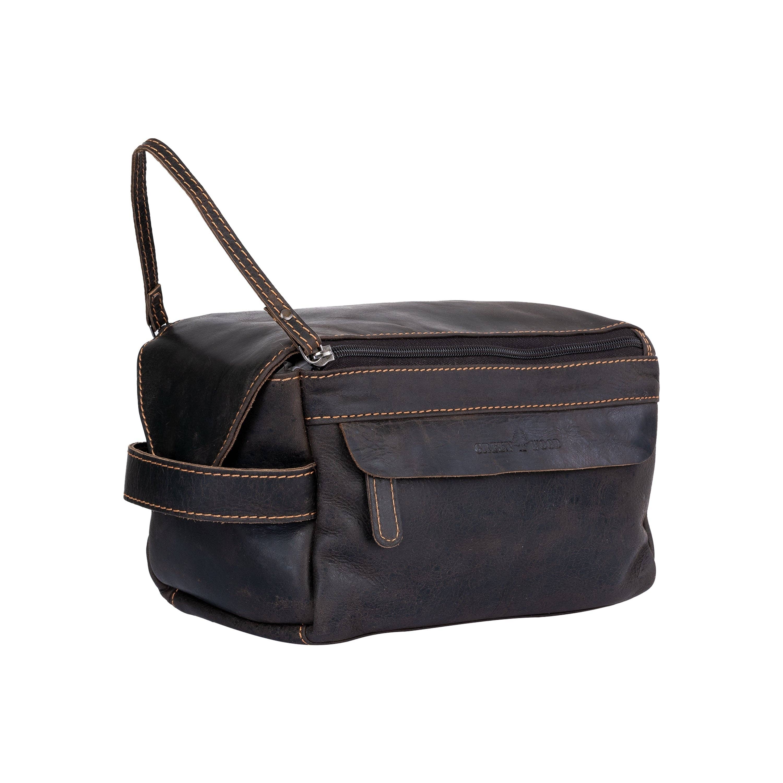 Greenwood Leather AU - Leather Travel Wash Bag Darwin Brown TB797BRN