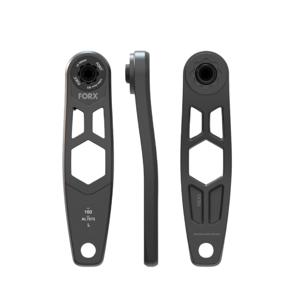 Forx E-Bike Cranks HEX5 DUB 160 Black or Silver 1 Pair