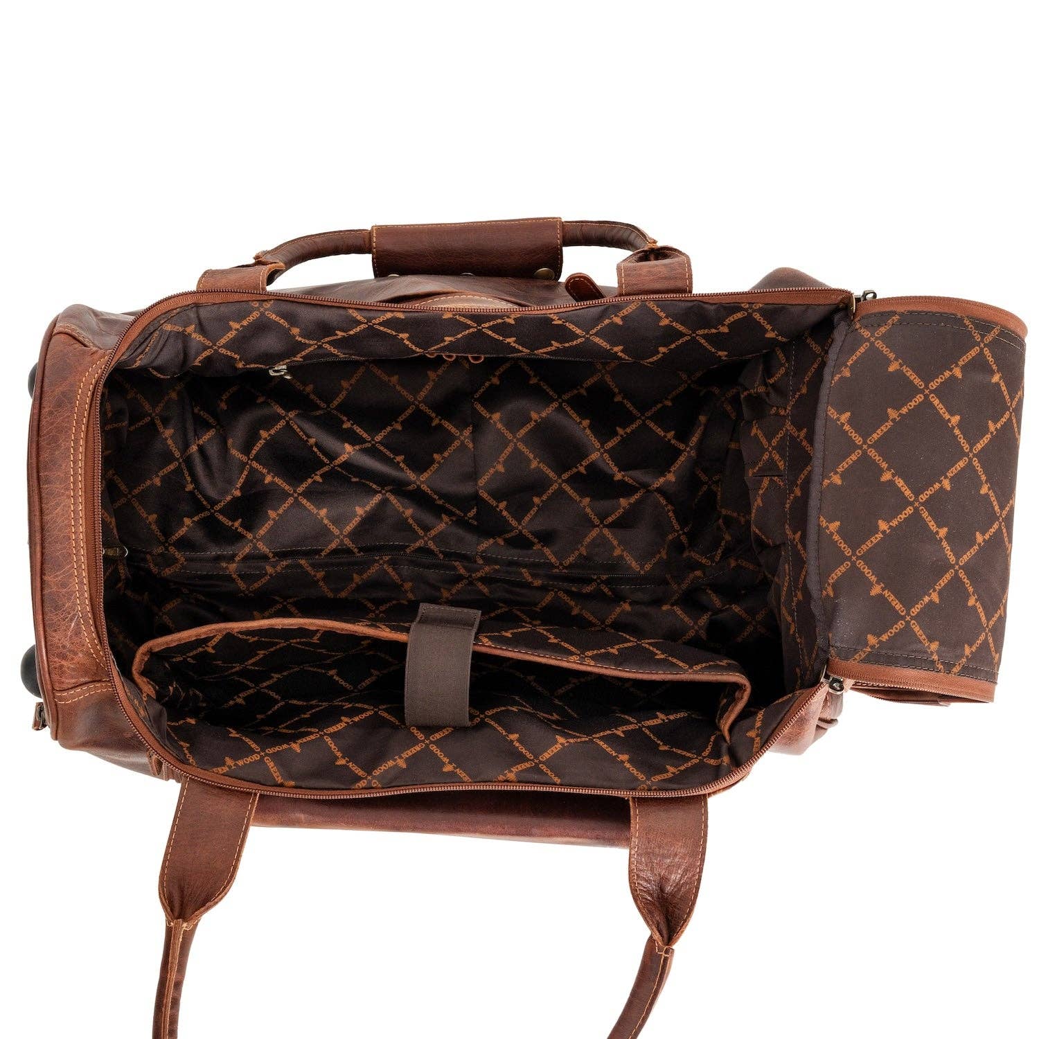 Greenwood Leather AU - Greenwood “Pathfinder” Leather Wheeled Duffel – Vintage Sandel Travel Trolley