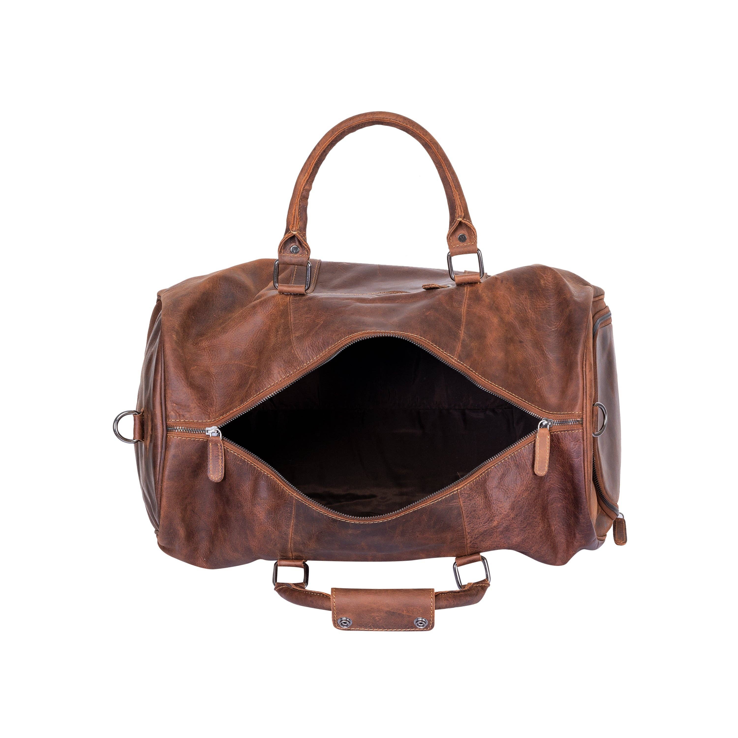 Leather Overnight Bag Milan - Rugged Leather - Sandal GW12798SAN: Sandal