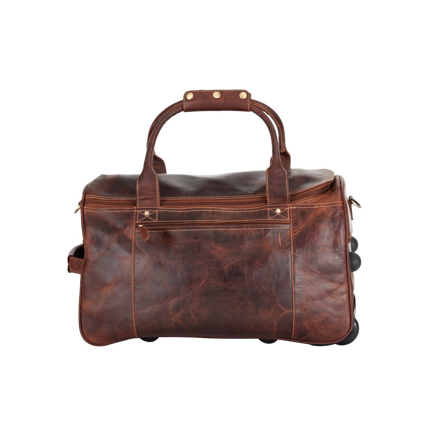 Greenwood Leather AU - Greenwood “Pathfinder” Leather Wheeled Duffel – Vintage Sandel Travel Trolley