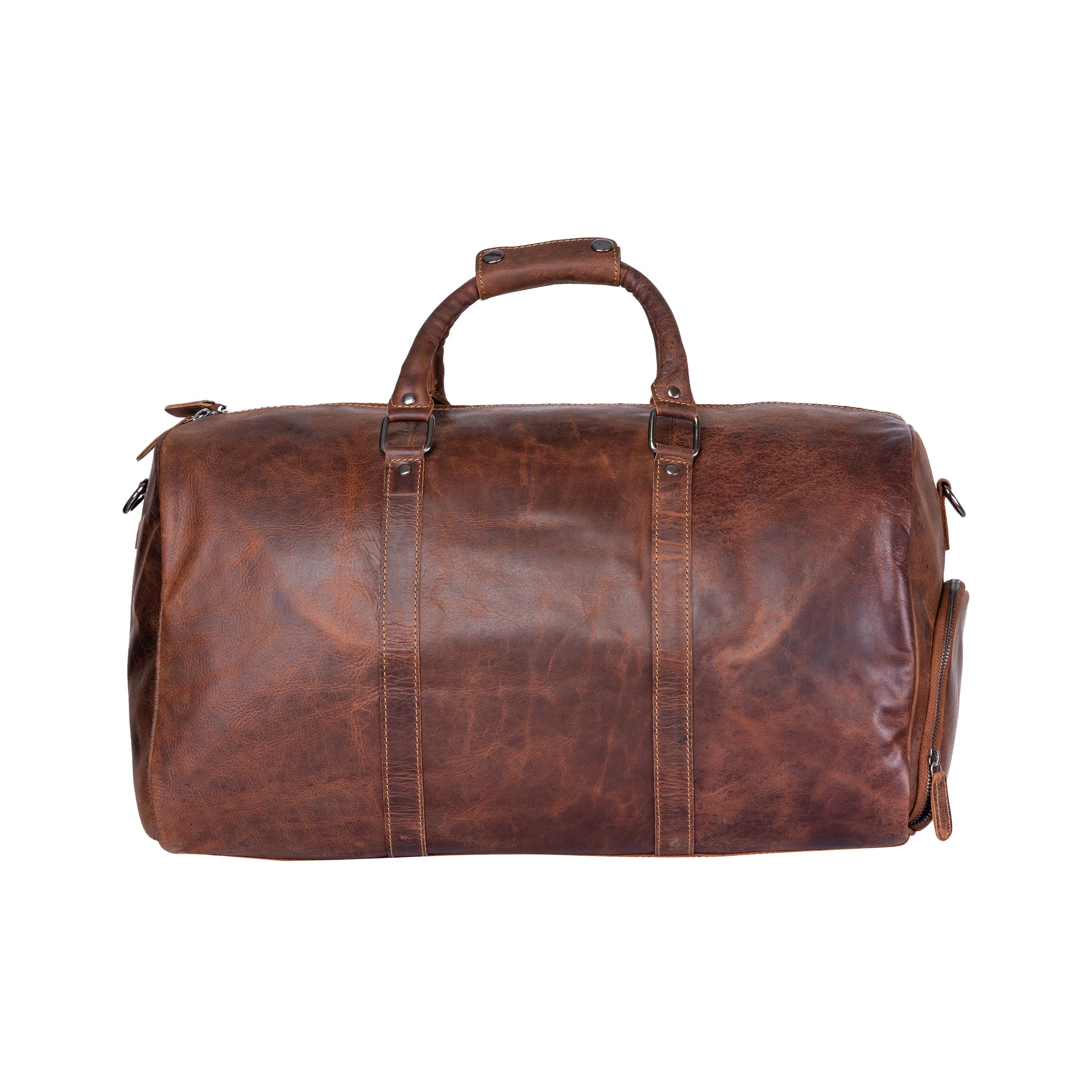 Leather Overnight Bag Milan - Rugged Leather - Sandal GW12798SAN: Sandal