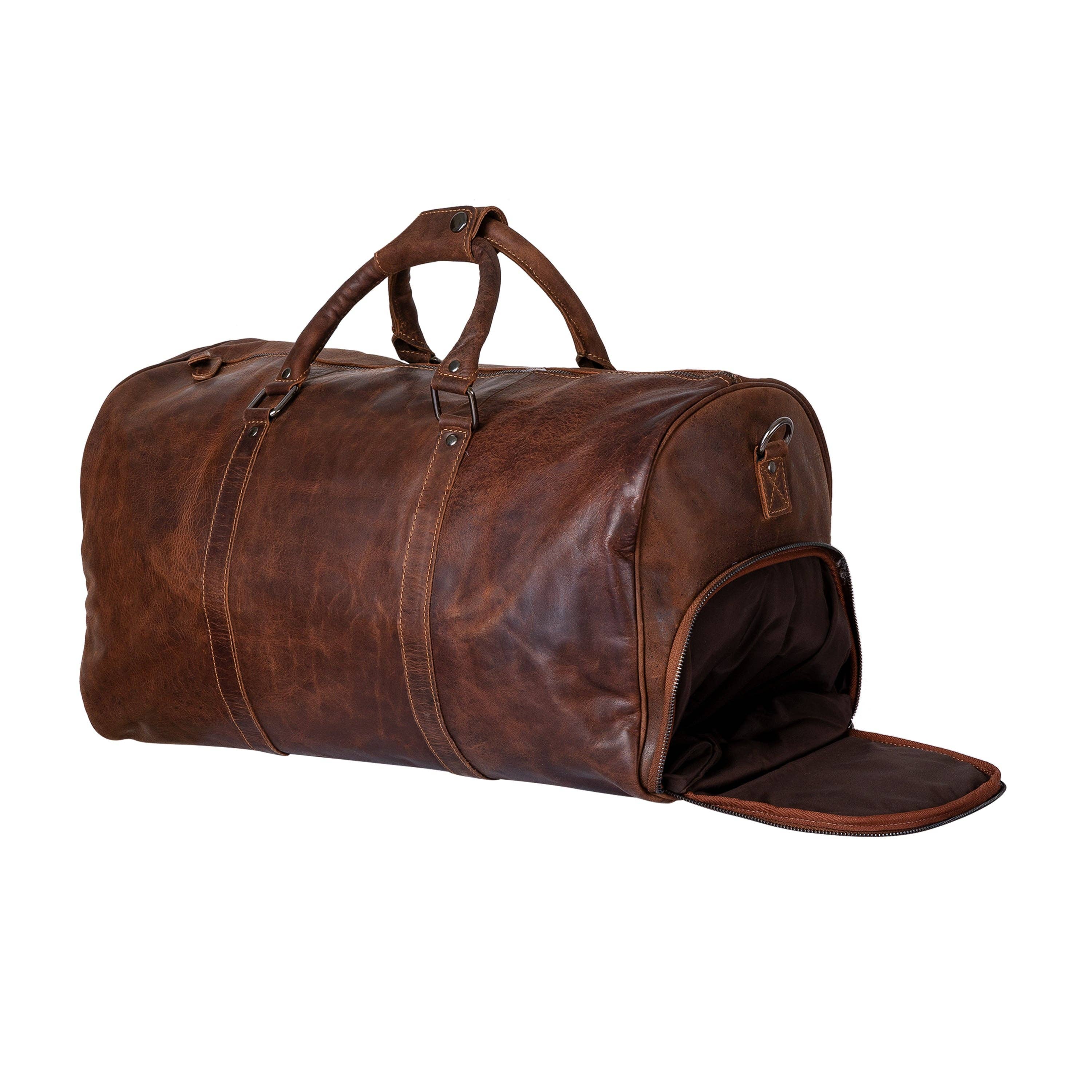Leather Overnight Bag Milan - Rugged Leather - Sandal GW12798SAN: Sandal