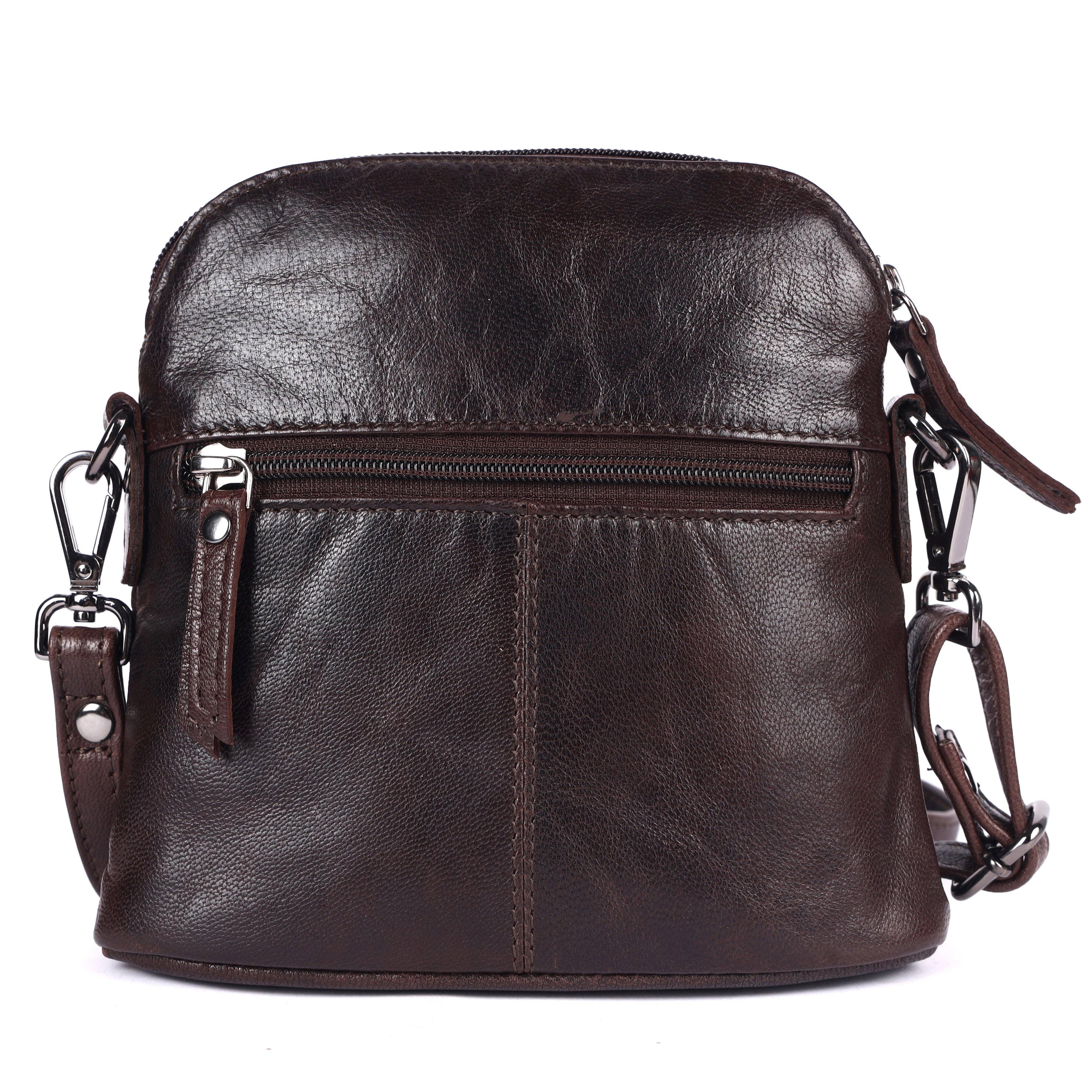 Greenwood Leather AU - Alder Leather Crossbody Bag – Genuine Leather Sling Bag for Women (Dark Brown)