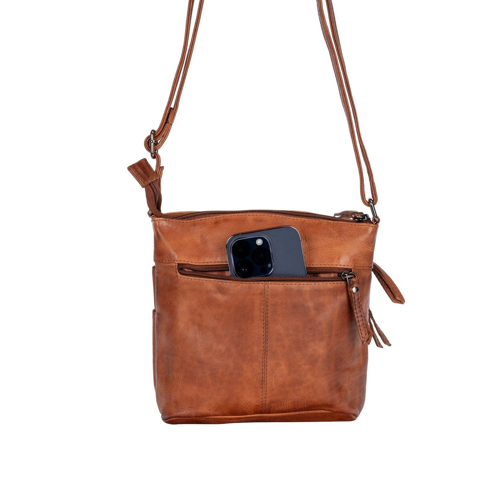 Greenwood Leather AU - Ladies Cross Body Leather Bag GW6817BLK