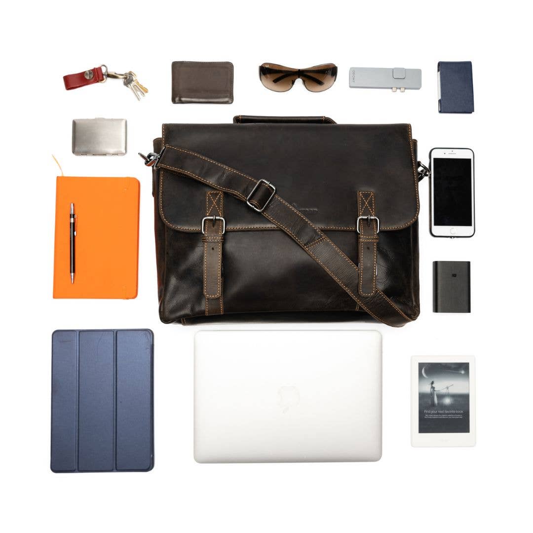 Leather Laptop Bag Portland - Brown GW196653BRN