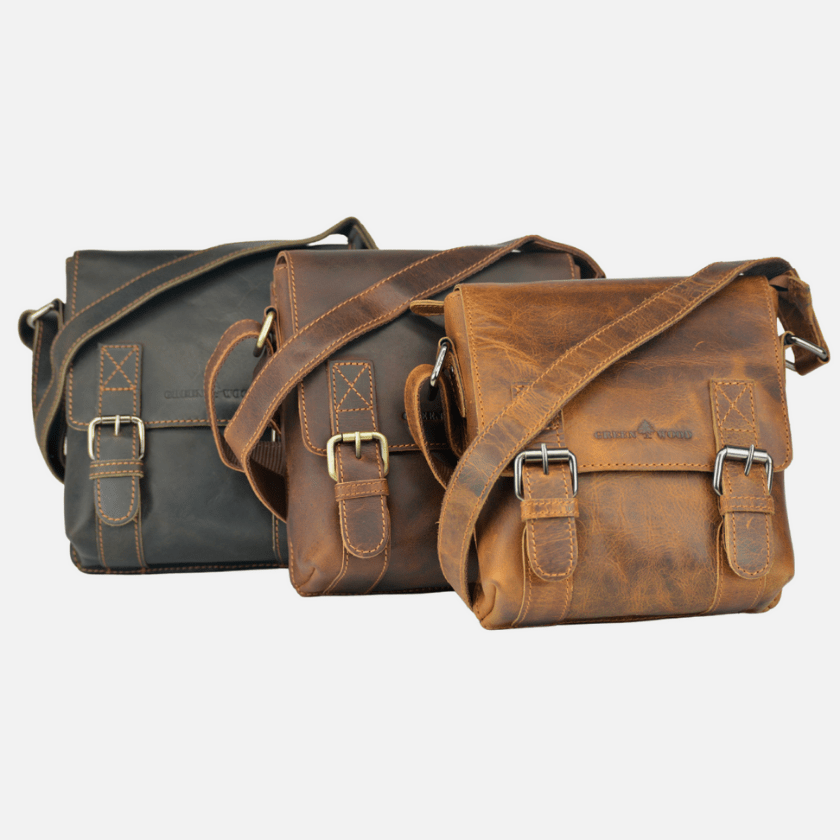 Leather Shoulder Bag Dubbo - Brown GW196651BRN