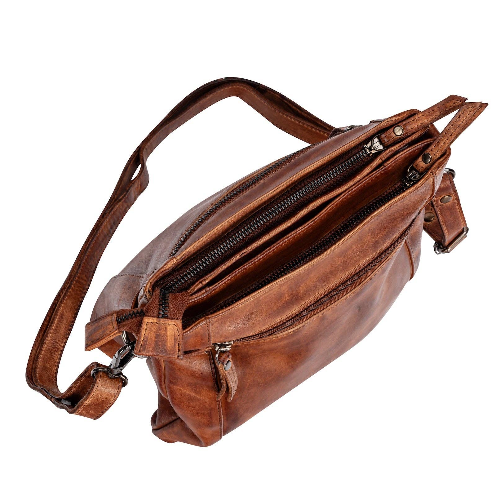 Greenwood Leather AU - Leather Shoulder Bag 'Isalie' - Cognac GW6843COG