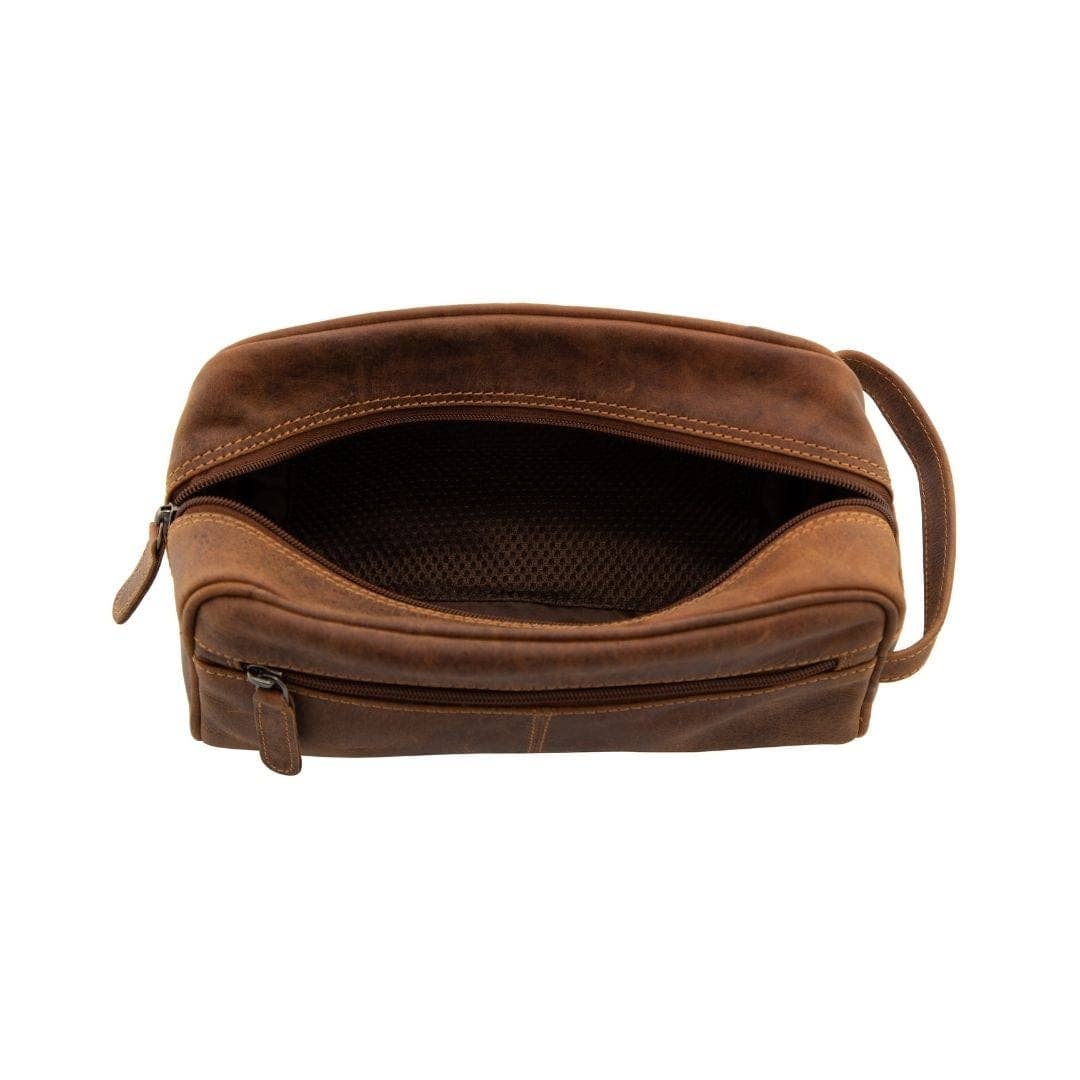 Greenwood Leather AU - Leather Toiletry Bag Sandel - Geelong TB796SAN