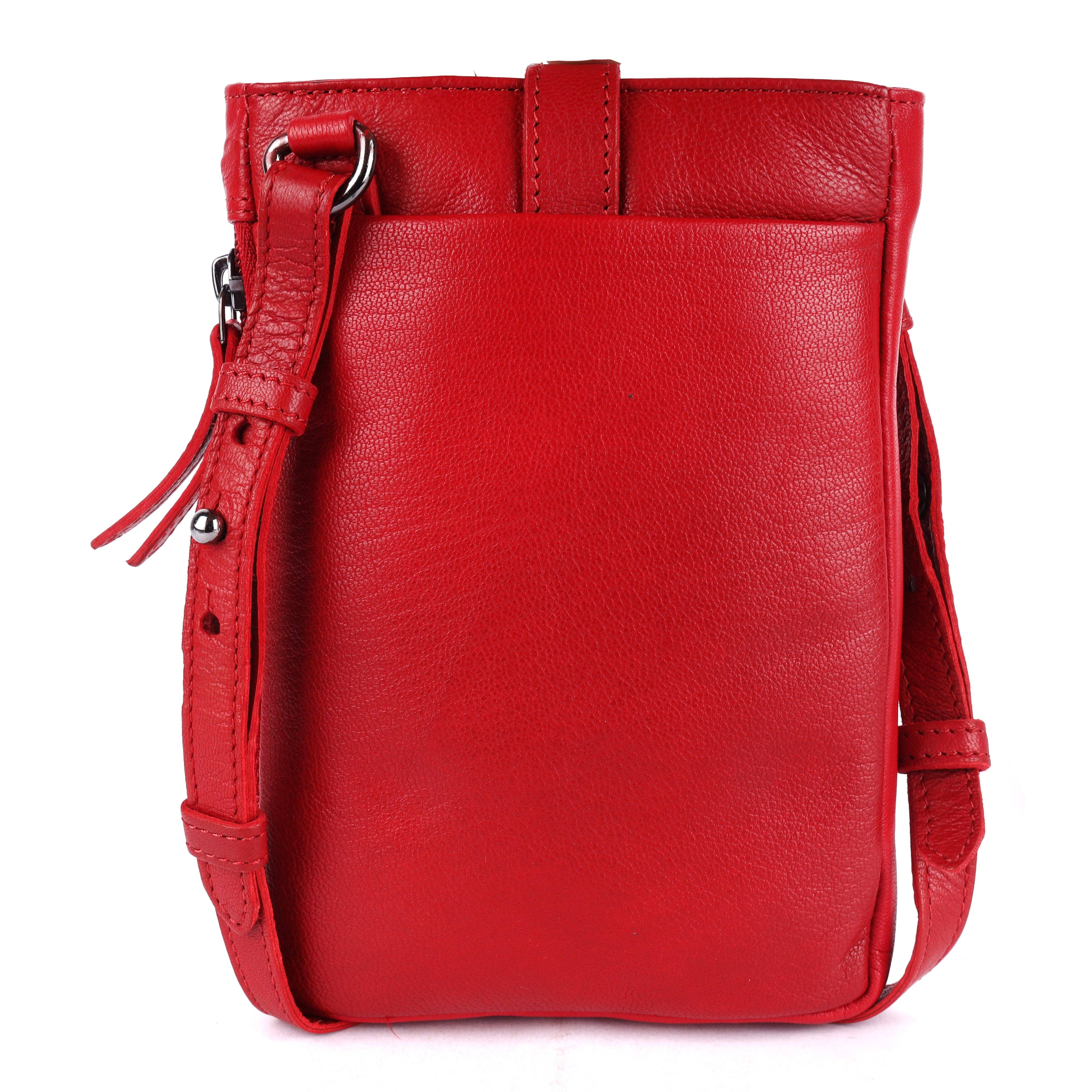 Greenwood Leather AU - Greenwood Saffron Leather Phone Crossbody Bag Red