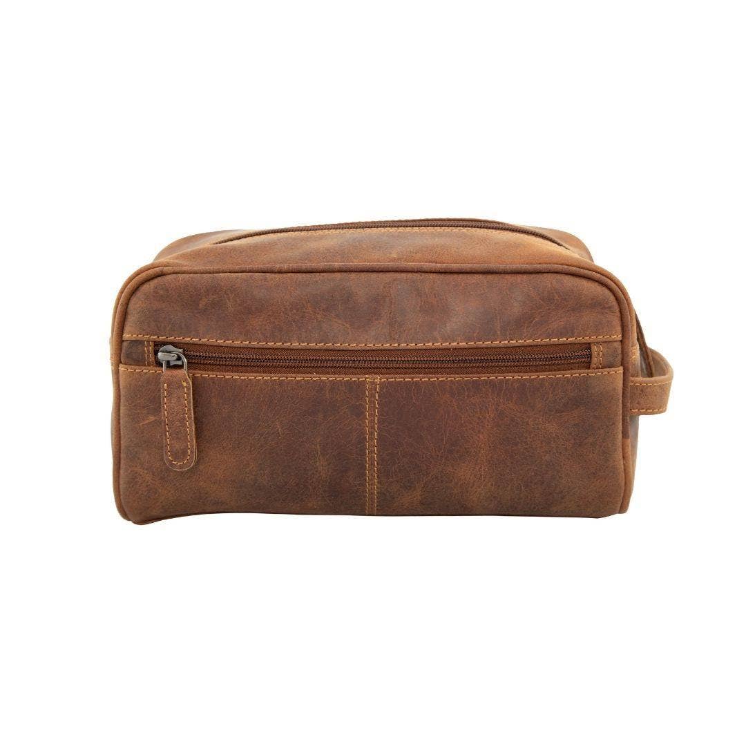 Greenwood Leather AU - Leather Toiletry Bag Sandel - Geelong TB796SAN