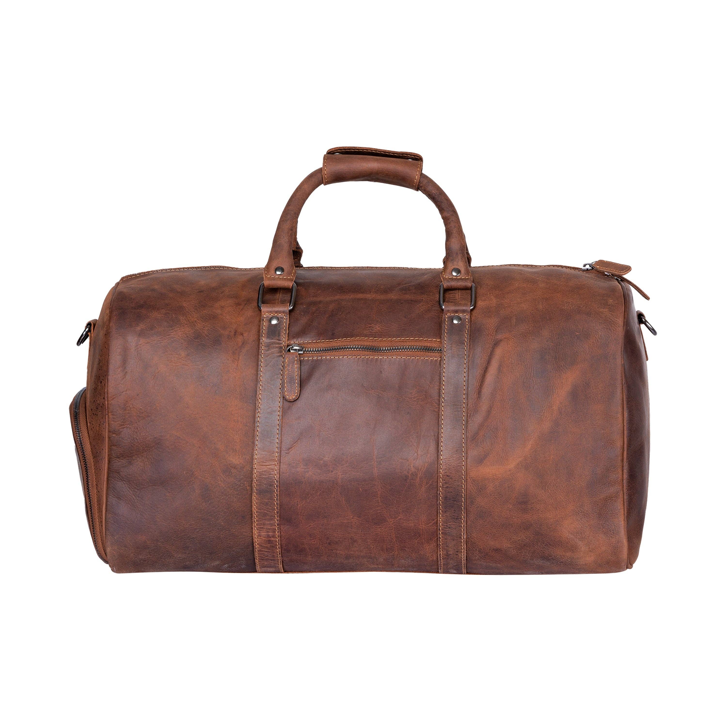 Leather Overnight Bag Milan - Rugged Leather - Sandal GW12798SAN: Sandal