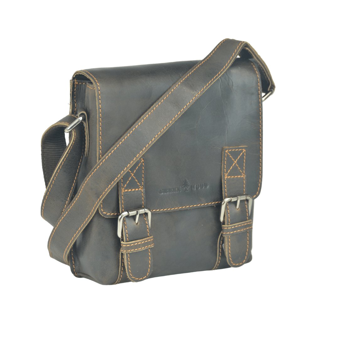 Leather Shoulder Bag Dubbo - Brown GW196651BRN