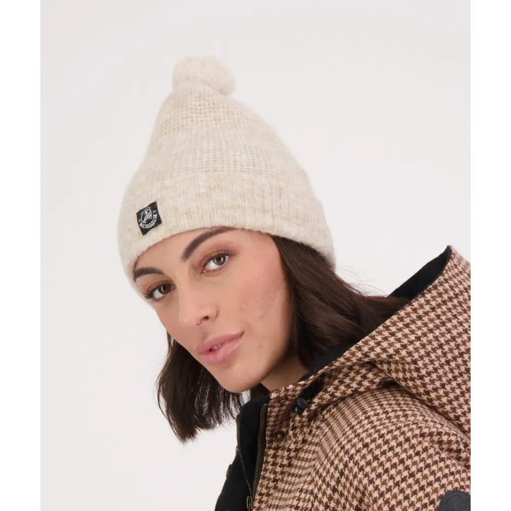 Beanie Hutton Turn Up Bobble Light Grey Marle Swanndri