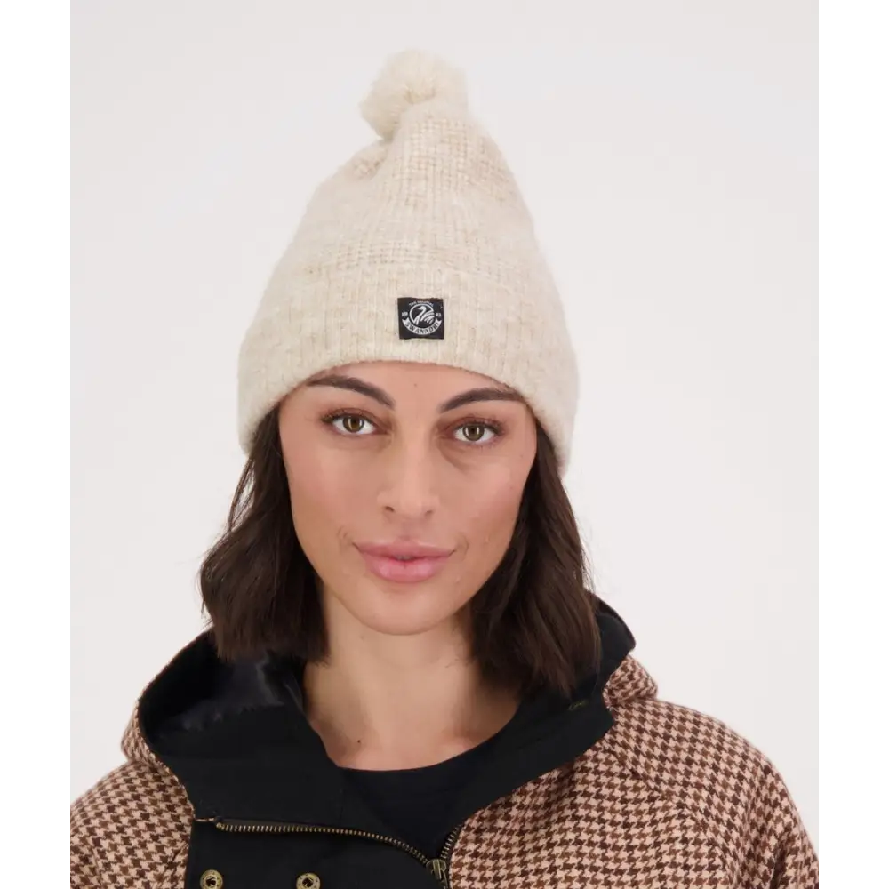 Beanie Hutton Turn Up Bobble Light Grey Marle Swanndri