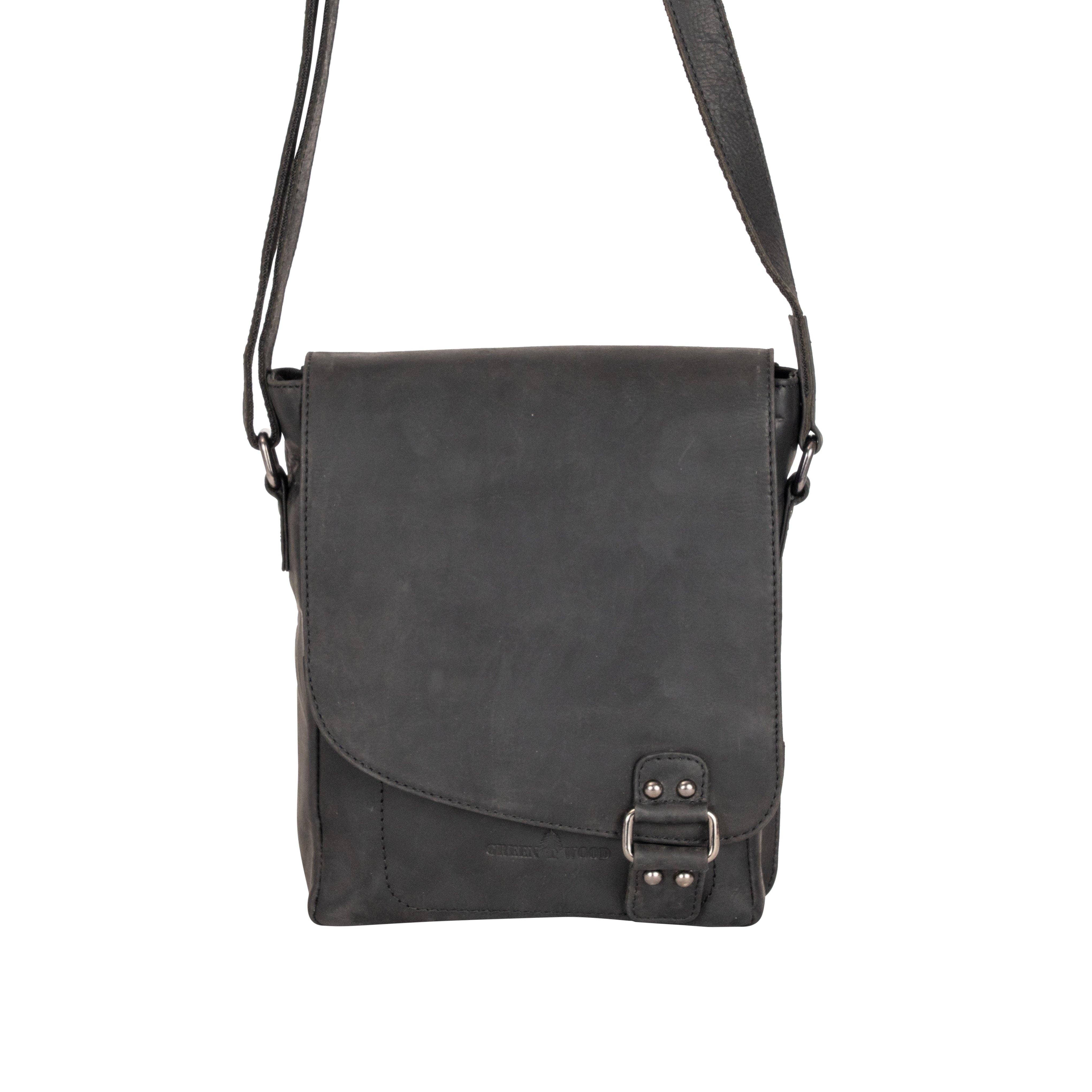 Greenwood Leather AU - Leather Shoulder Bag Black - Hobart GW834BLK