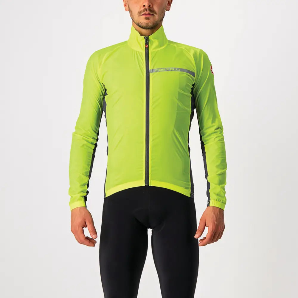 Castelli Squadra Stretch Jacket Men’s - Castelli Jacket Squadra Stretch Electric Lime/Dark Gray - 2XL