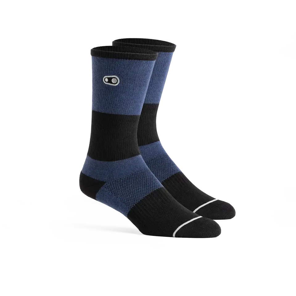 Crankbrothers Icon Socks - MTB Thick 9inch Heather Grey / Black Gold L/XL