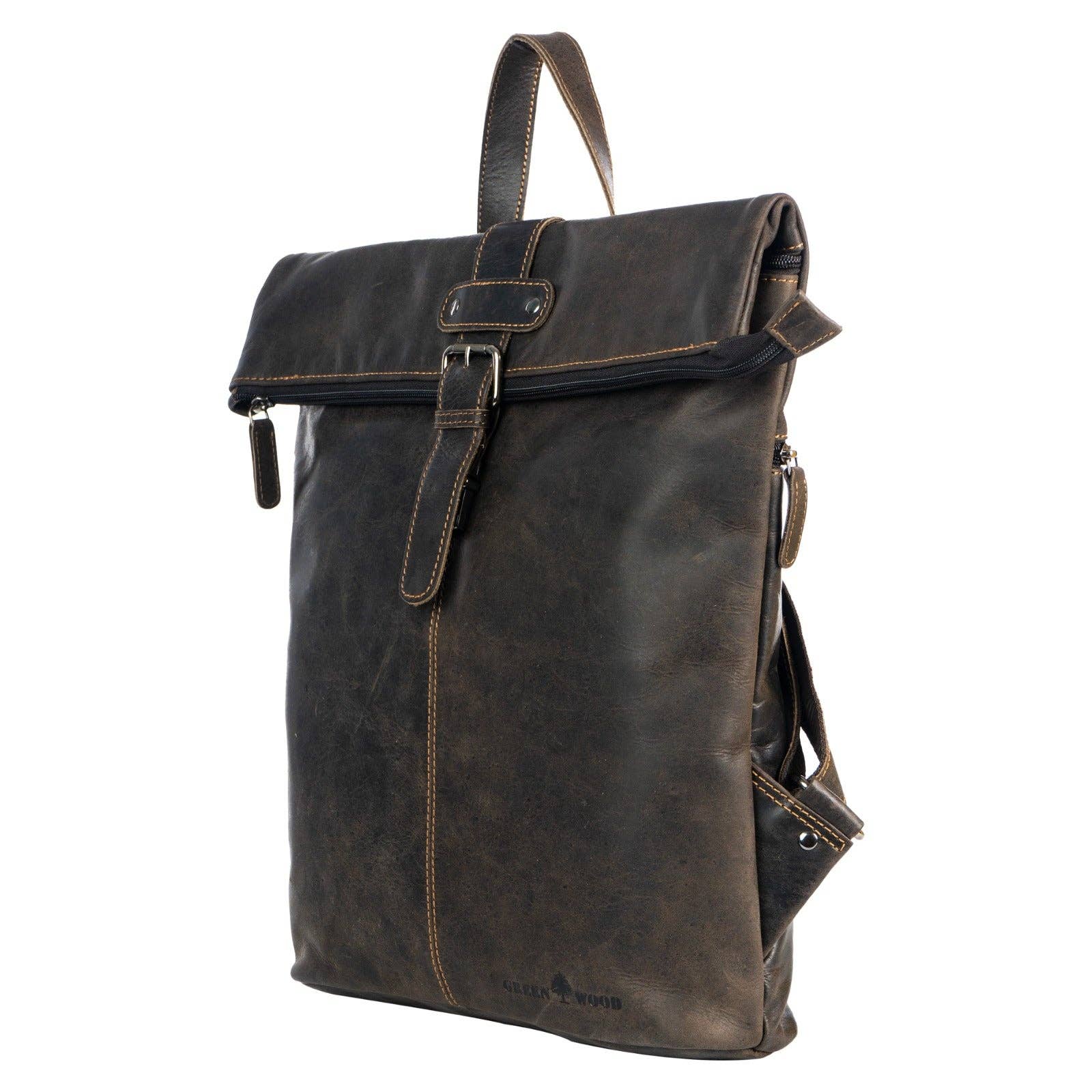 Greenwood Leather AU - Birchwood Roll-Top Leather Backpack – Vintage Full Grain Leather Laptop Backpack | Medium & Large - Large