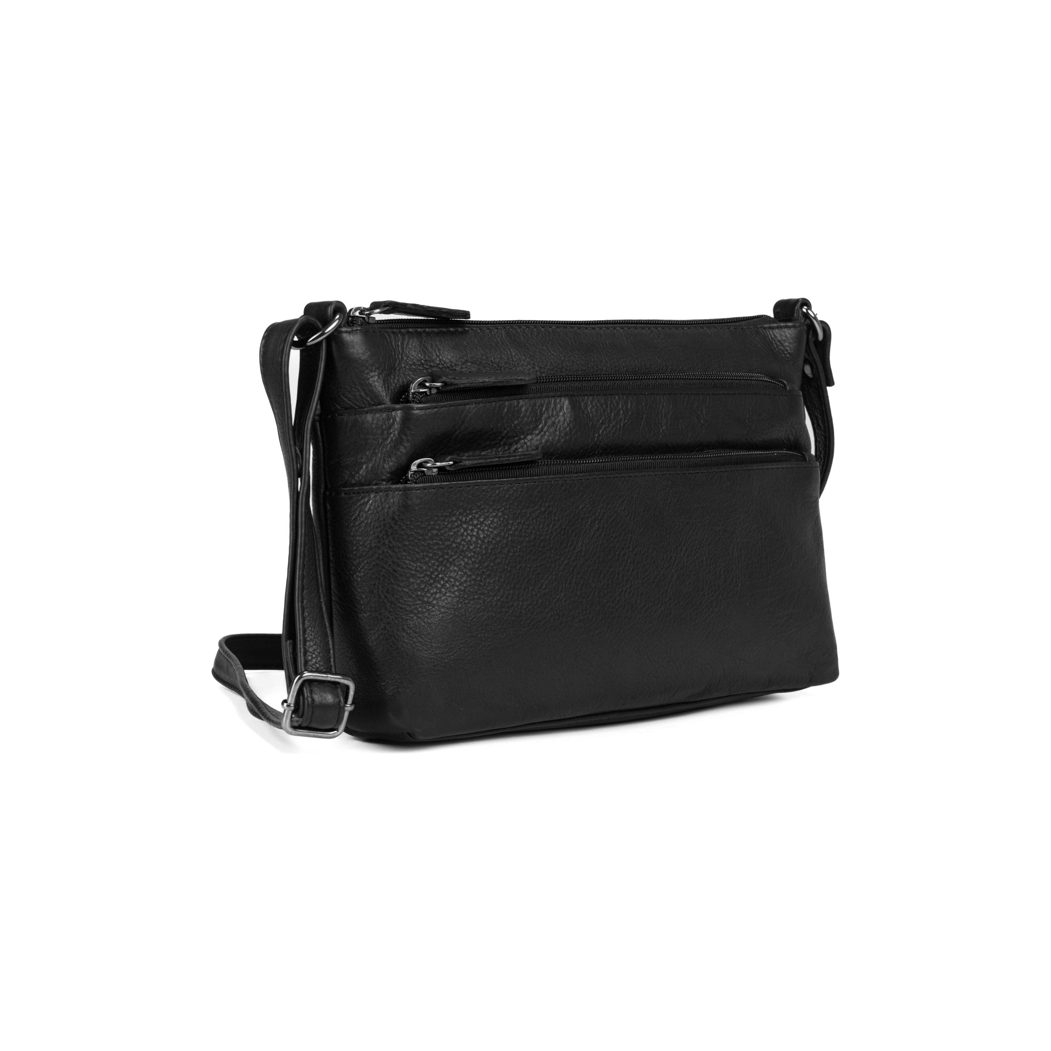 Greenwood Leather AU - Ladies Cross Body Leather Bag GW6820 Black