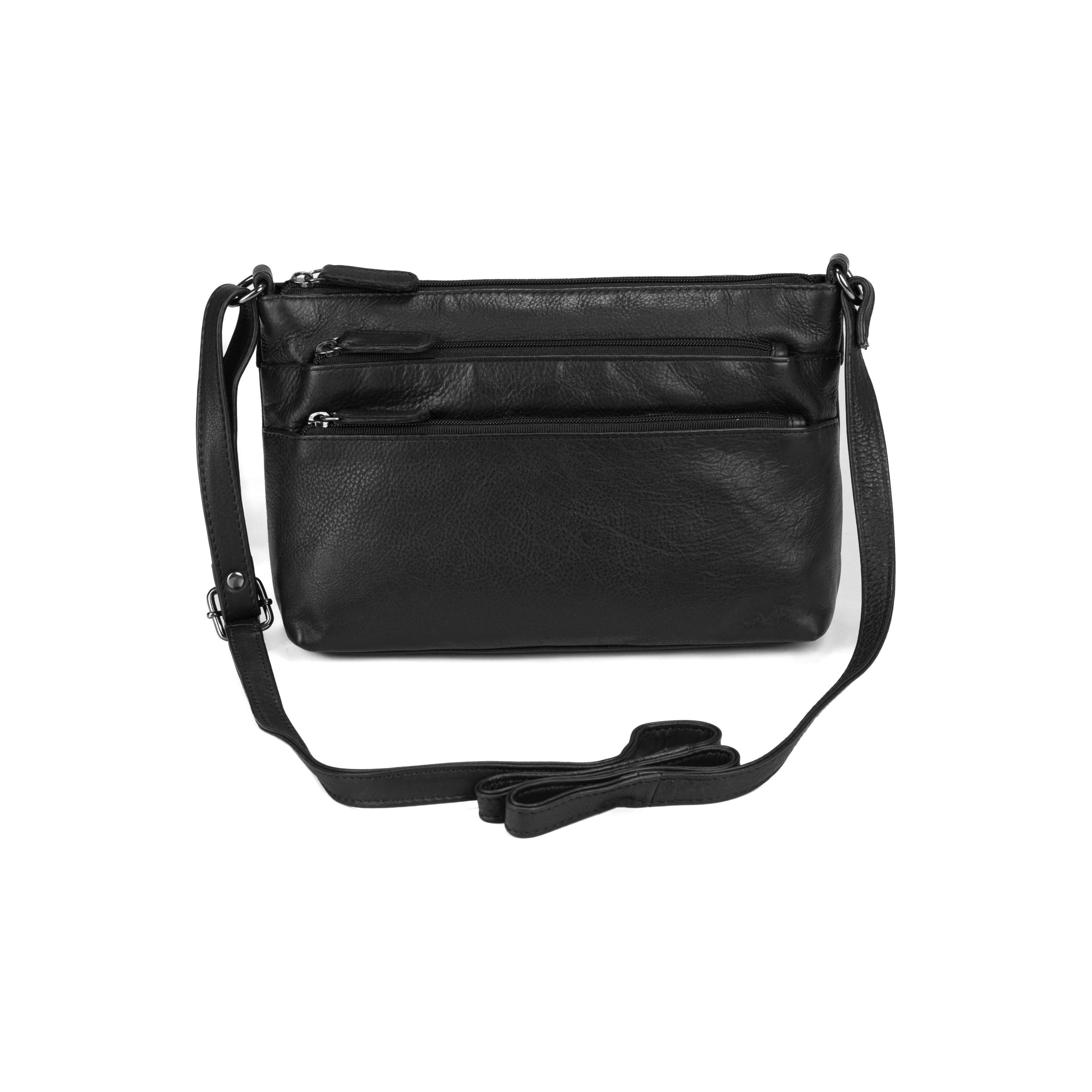 Greenwood Leather AU - Ladies Cross Body Leather Bag GW6820 Black
