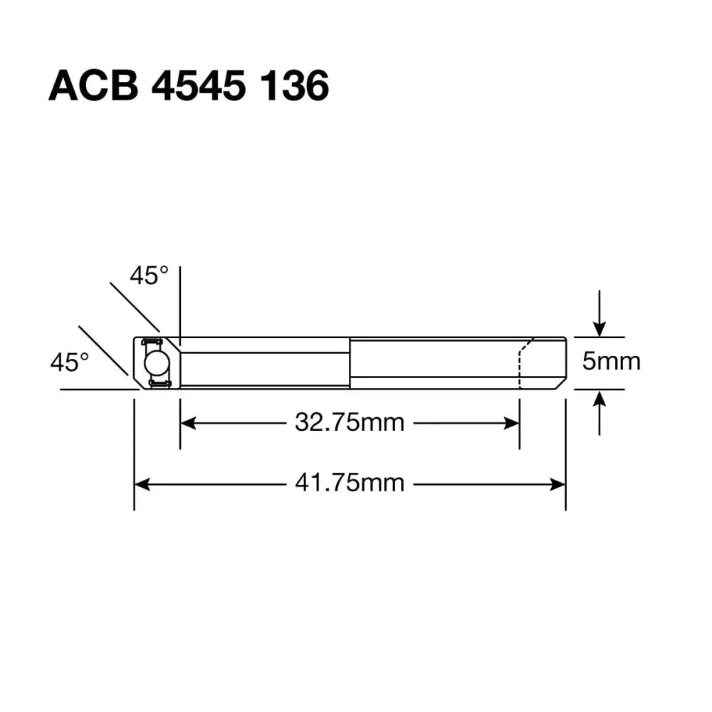Enduro HS Bearing 1.25’ 32.75 x 41.75 x 6 45x45° - Enduro Headset Bearing 1.25inch Stainless ACB 4545 136 SS 32.75 x