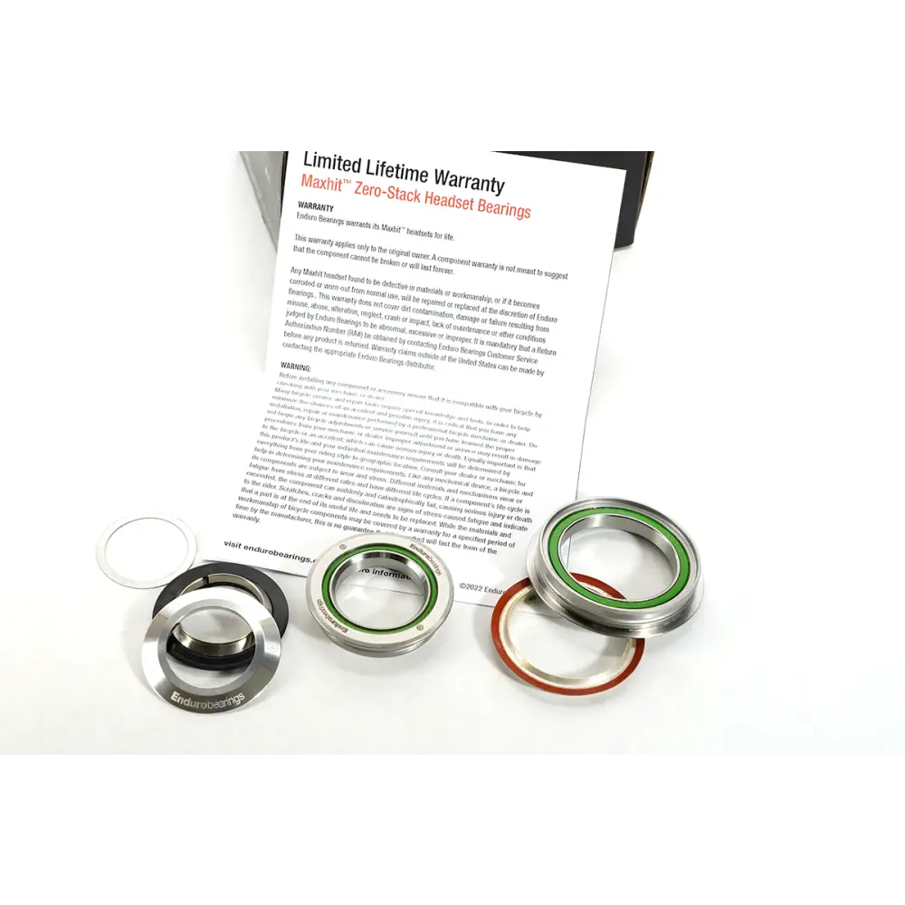 Enduro Maxhit Headset ZS/EC 44/44 - Enduro Headset Maxhit 1.125 inch Zero - stack/External Cup ZS44 / EC44 440C