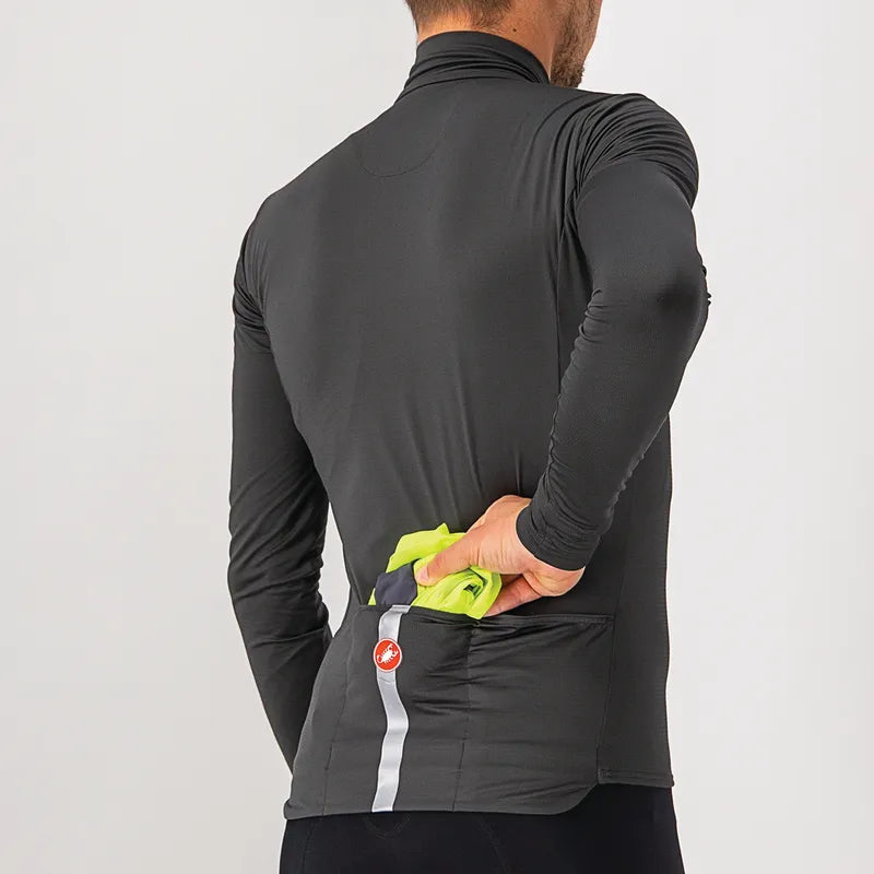 Castelli Squadra Stretch Jacket Men's Yellow Fluo/Dark Gray