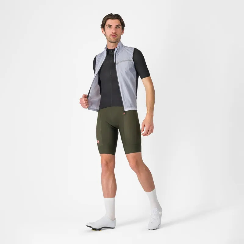 Castelli Squadra Stretch Vest Men's Silver Gray/Dark Gray