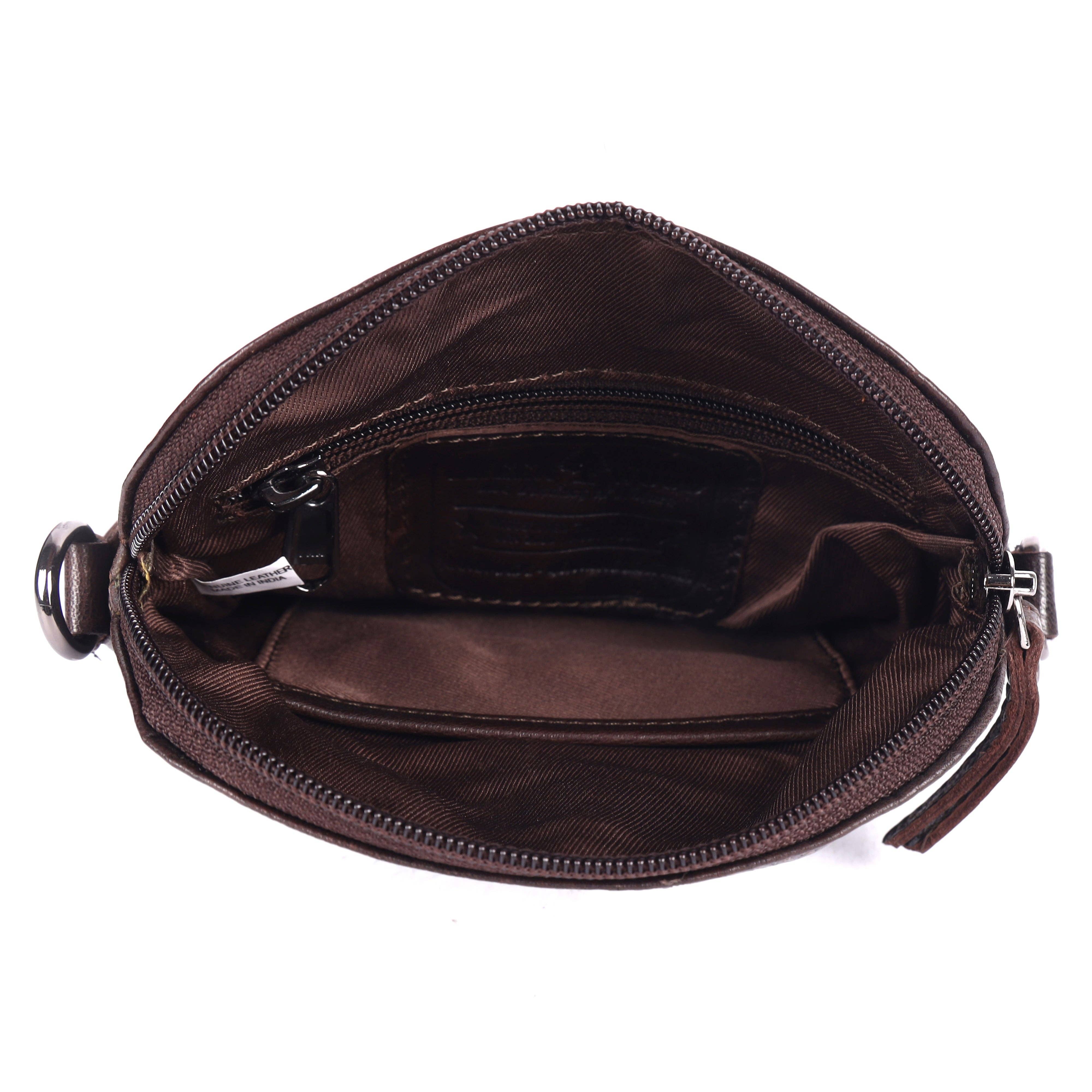 Greenwood Leather AU - Alder Leather Crossbody Bag – Genuine Leather Sling Bag for Women (Dark Brown)