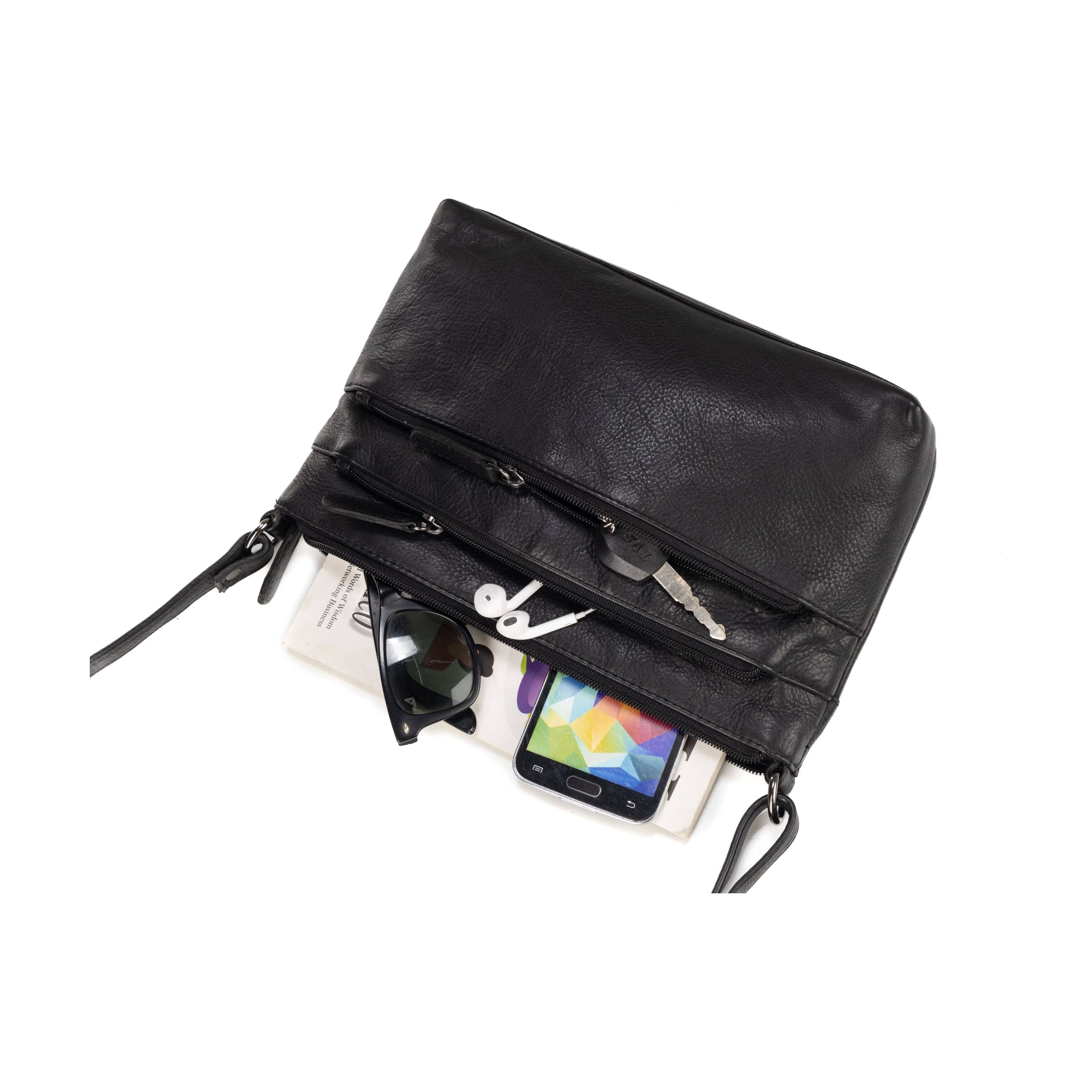 Greenwood Leather AU - Ladies Cross Body Leather Bag GW6820 Black