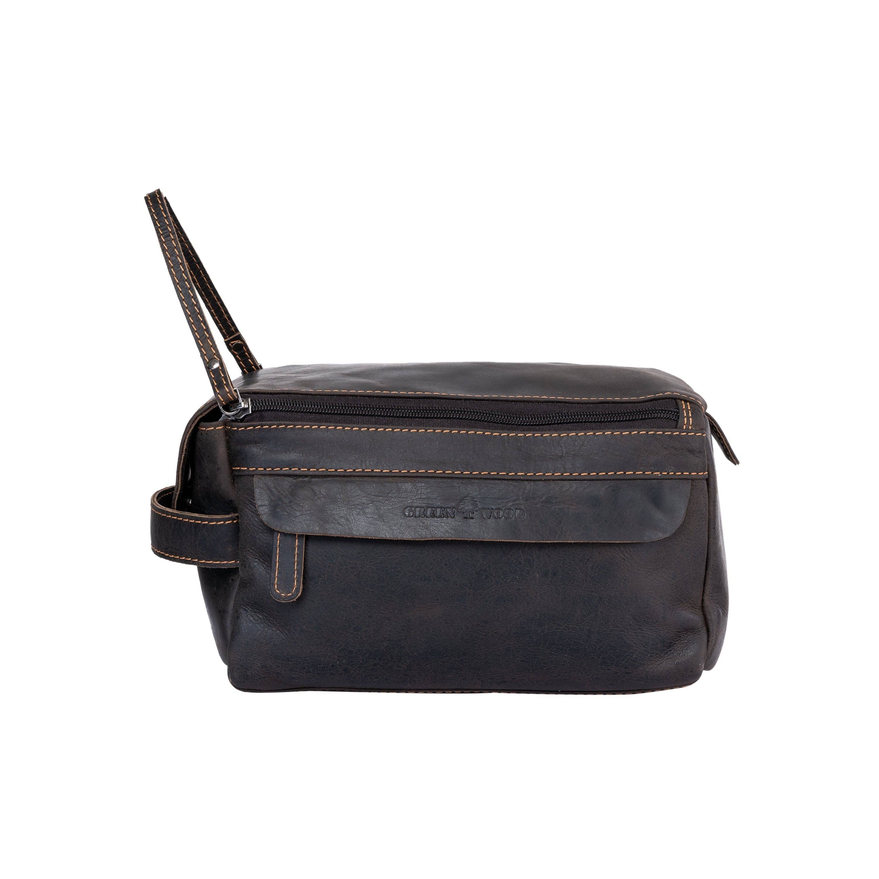 Greenwood Leather AU - Leather Travel Wash Bag Darwin Brown TB797BRN