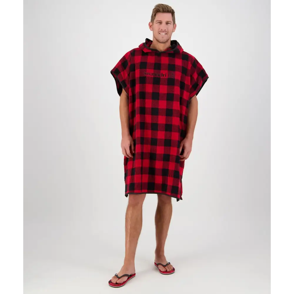 Hooded Towel Adult Red/Black