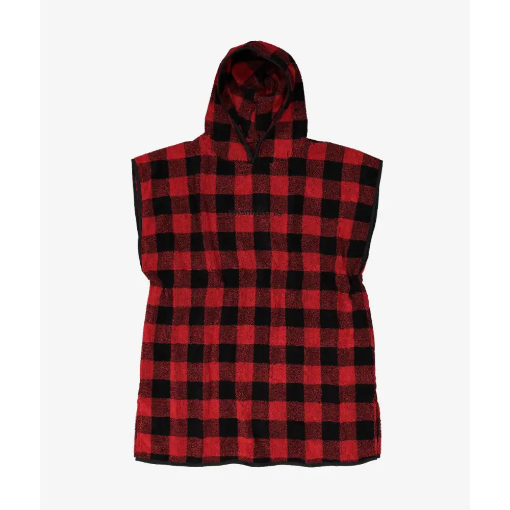 Hooded Towel Taylors Kids Red Black Check Swanndri