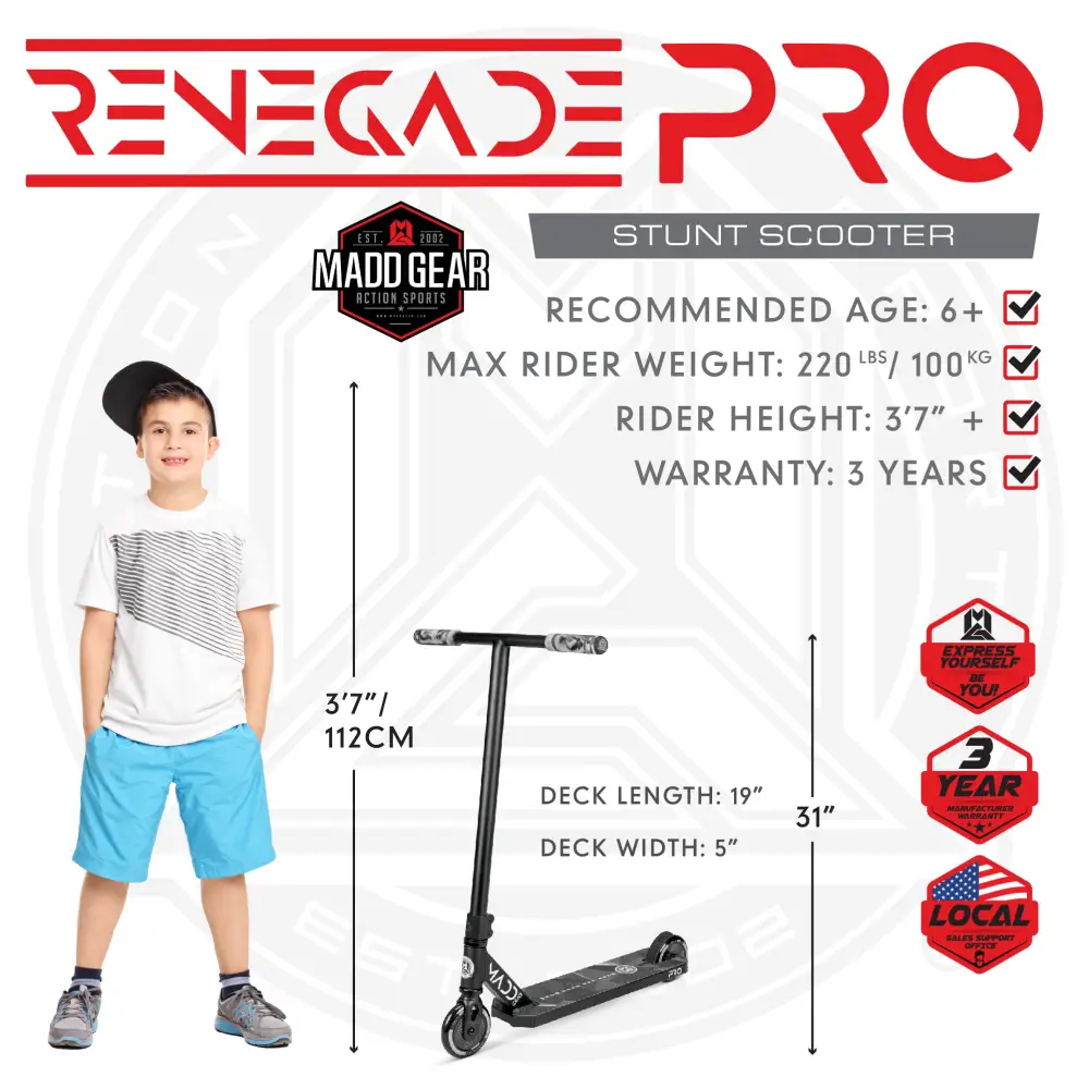 Madd Gear Renegade Pro Black/White - BLACK WHITE - Bike