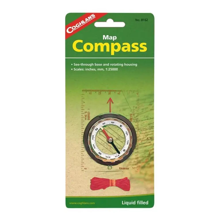 Map Compass: Rotating Liquid Filled Compass with See-Through Base