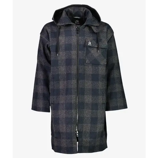 Men's Mosgiel Wool Bushshirt with Zip-up Front Coal Check