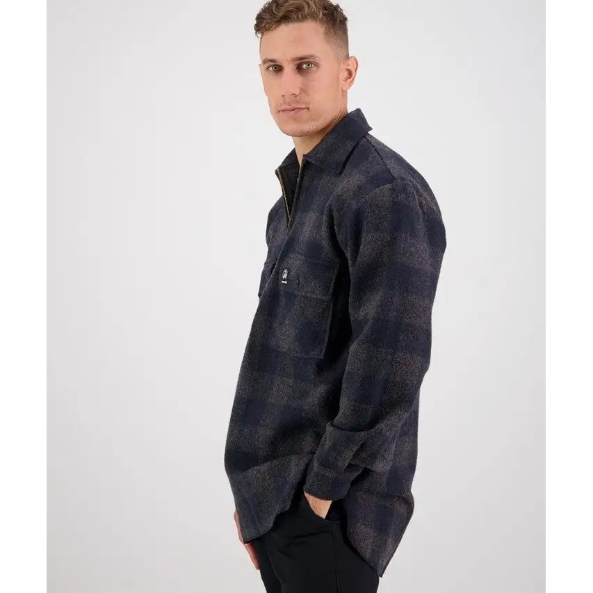 Ranger Wool Zip Front Bushshirt Coal Check